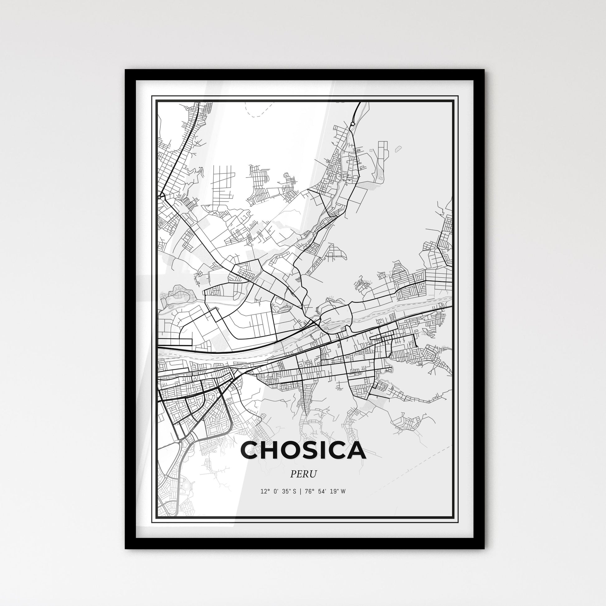 Chosica Peru - Scandinavian Style City Map for Modern Home Decor