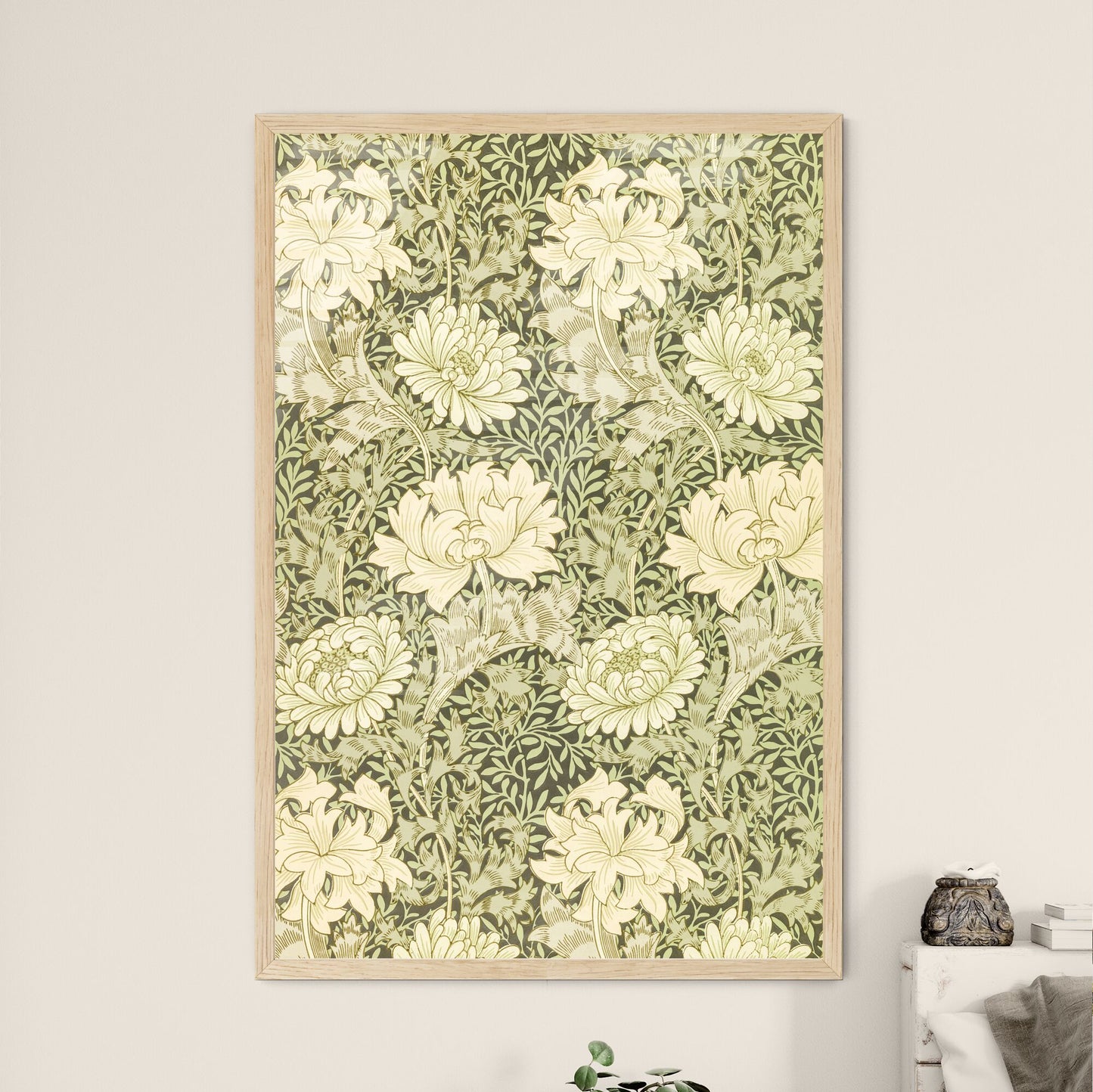 Chrysanthemum Pattern by William Morris Framed Art Print