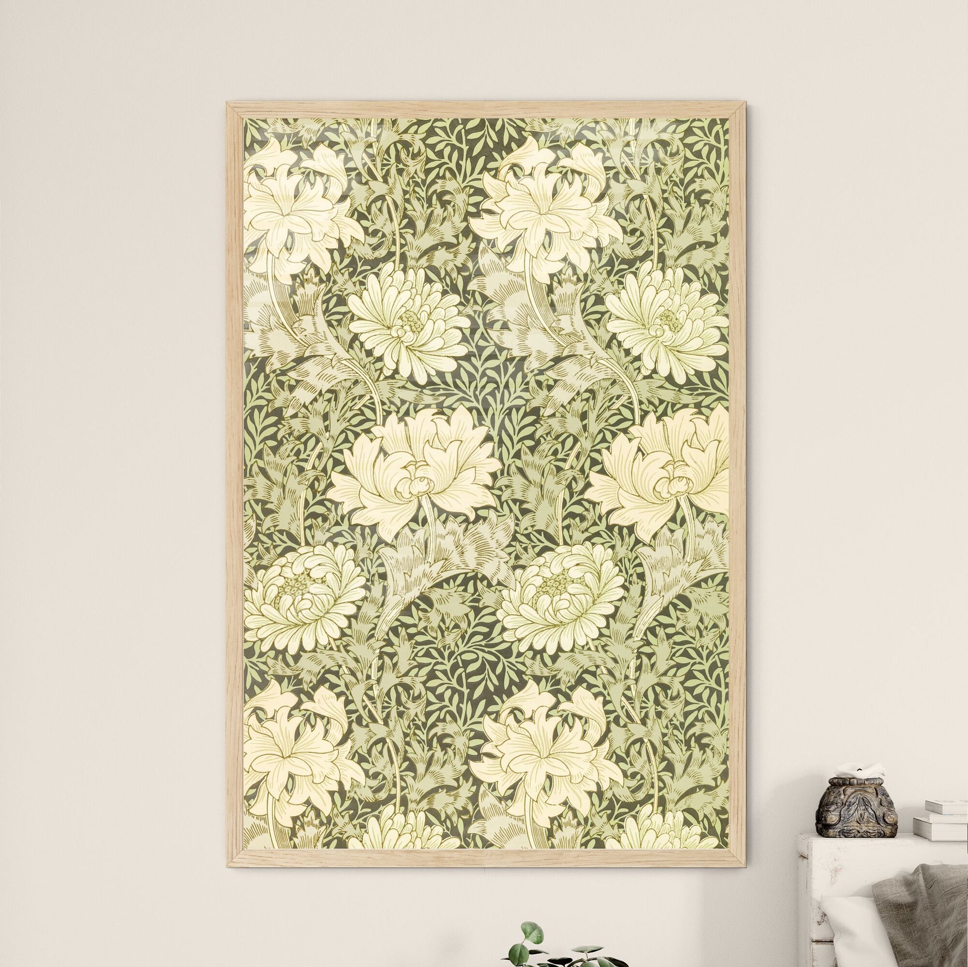 Chrysanthemum Pattern by William Morris Framed Art Print