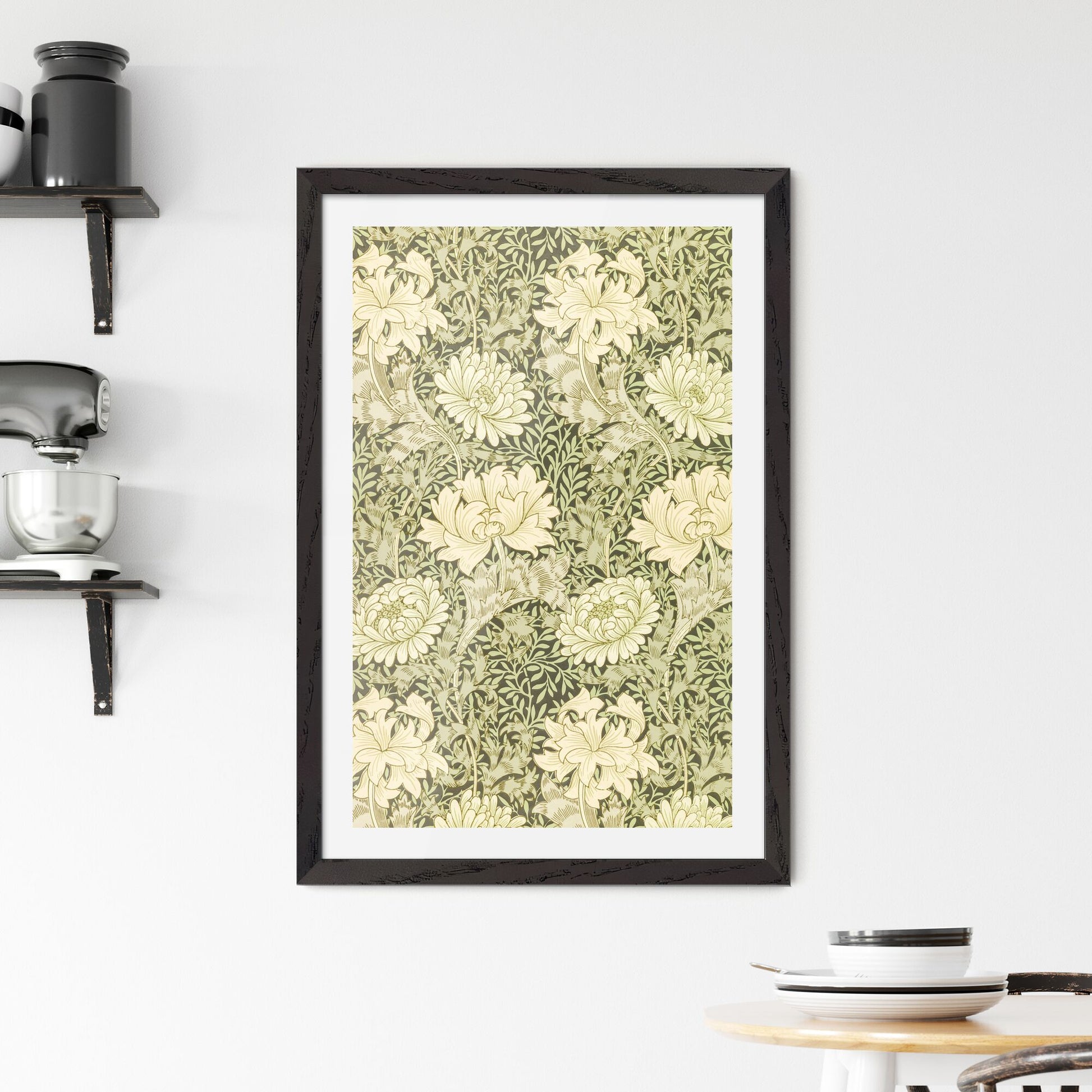 Framed Print of Chrysanthemum Pattern by William Morris