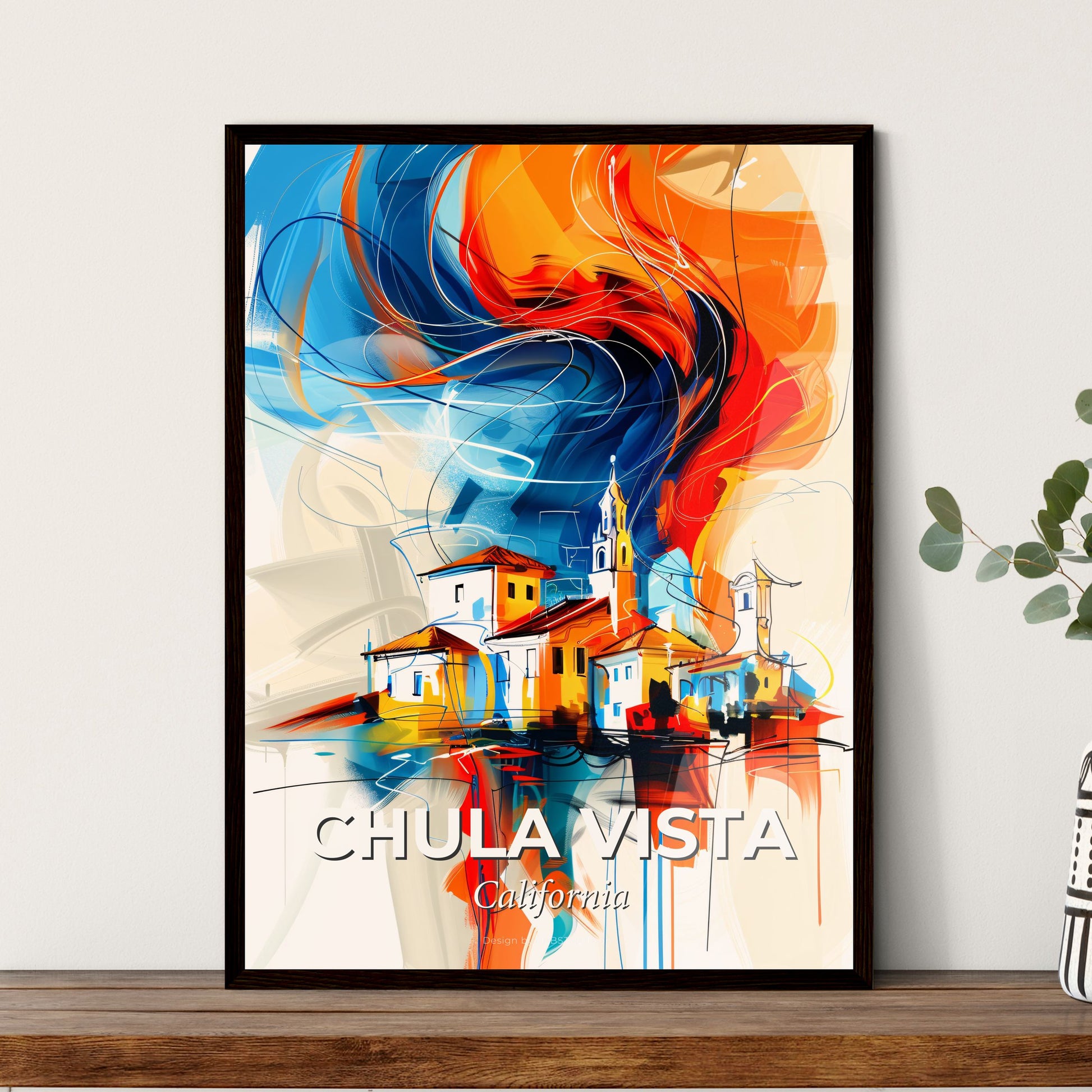 Vibrant Chula Vista, California - A Painting Of A Town