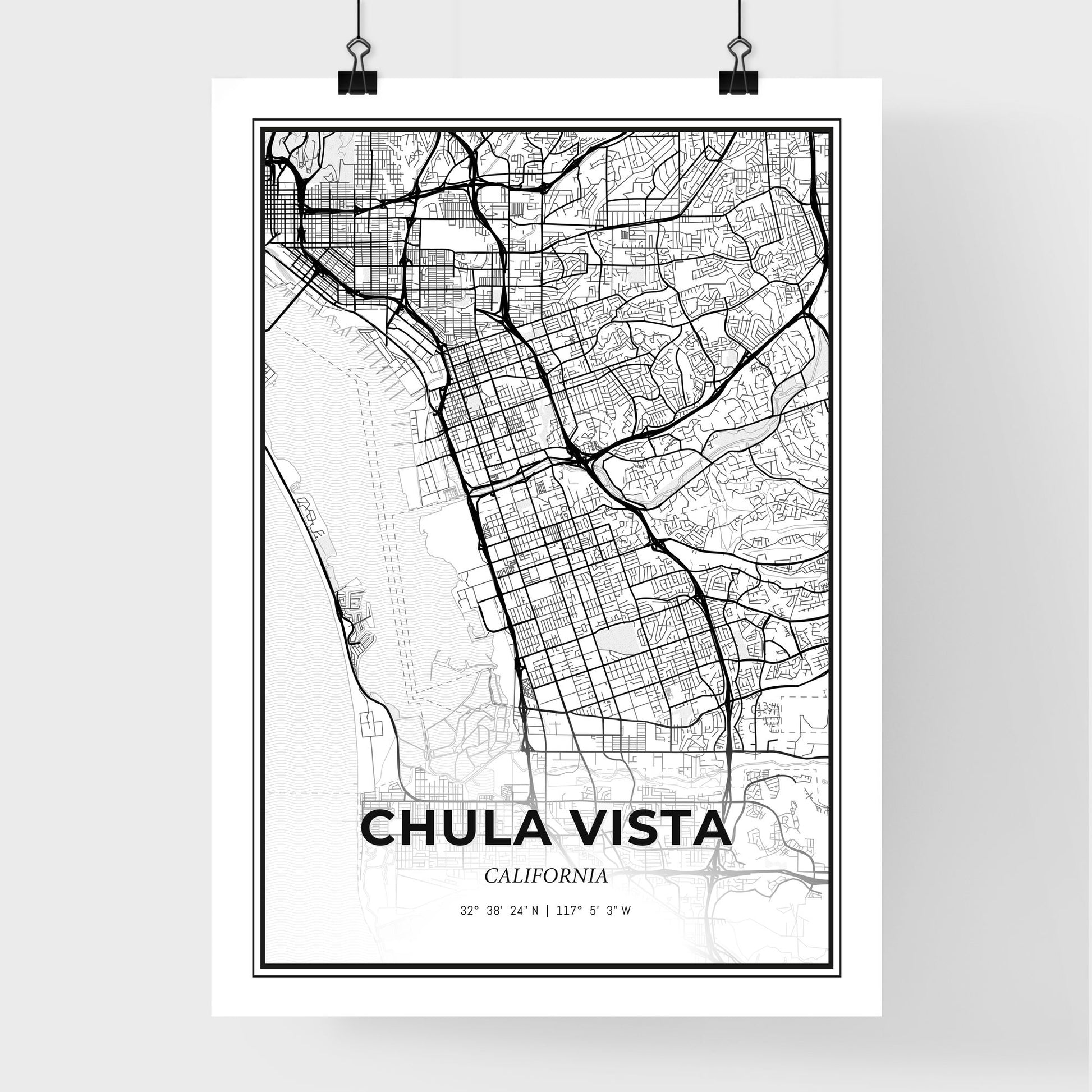 Chula Vista California - Premium City Map Poster