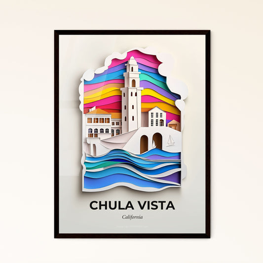 Vivid Chula Vista, California - a paper cut of a lighthouse and a boat