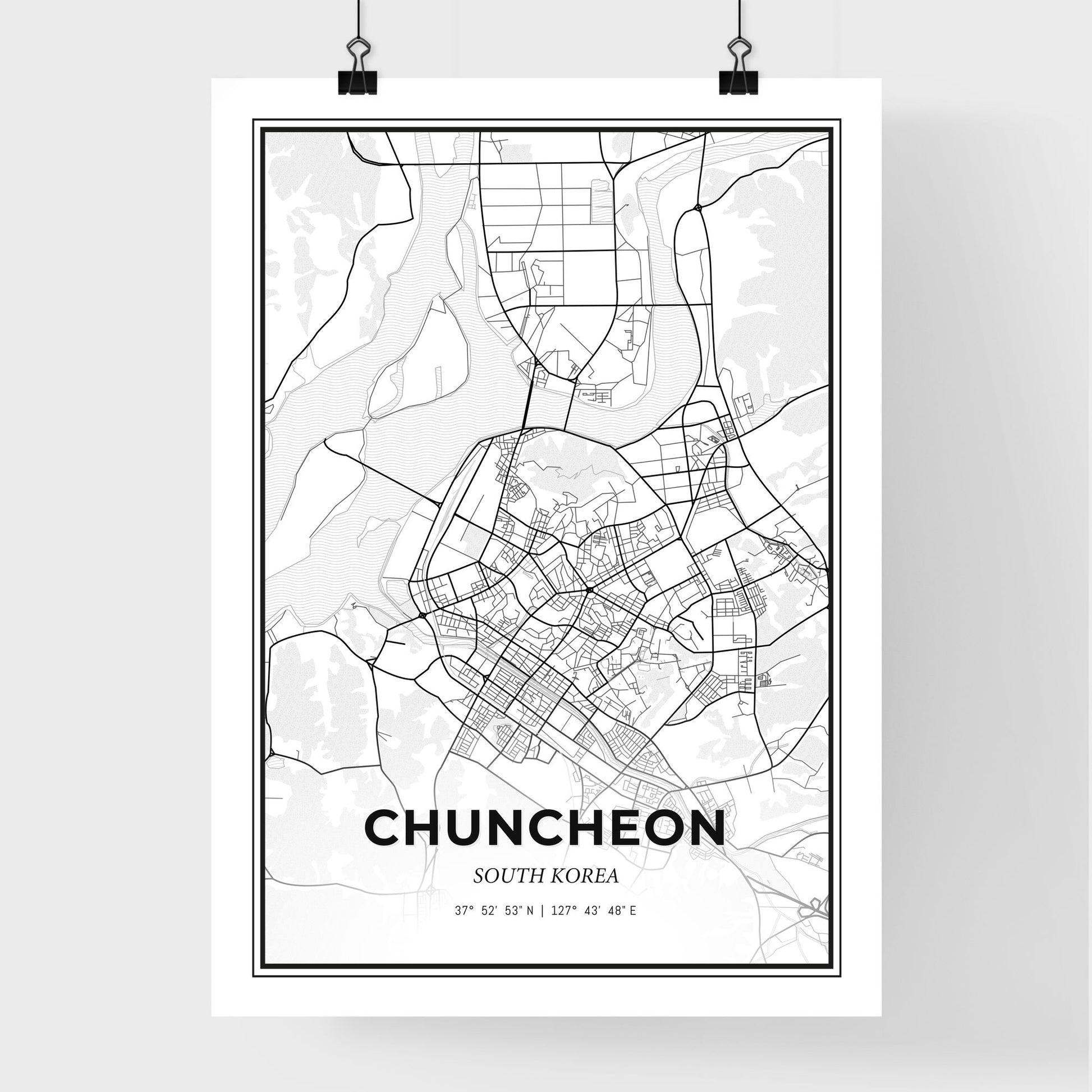 Chuncheon South Korea - Premium City Map Poster