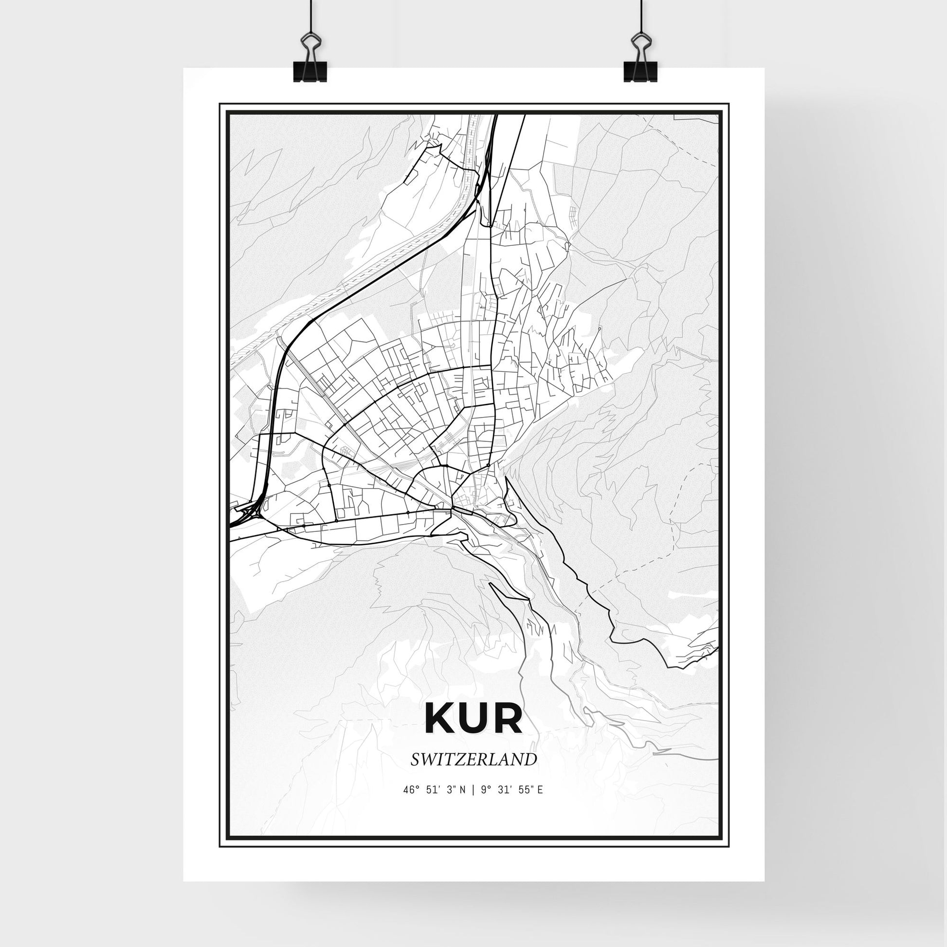 Chur Switzerland - Premium City Map Poster