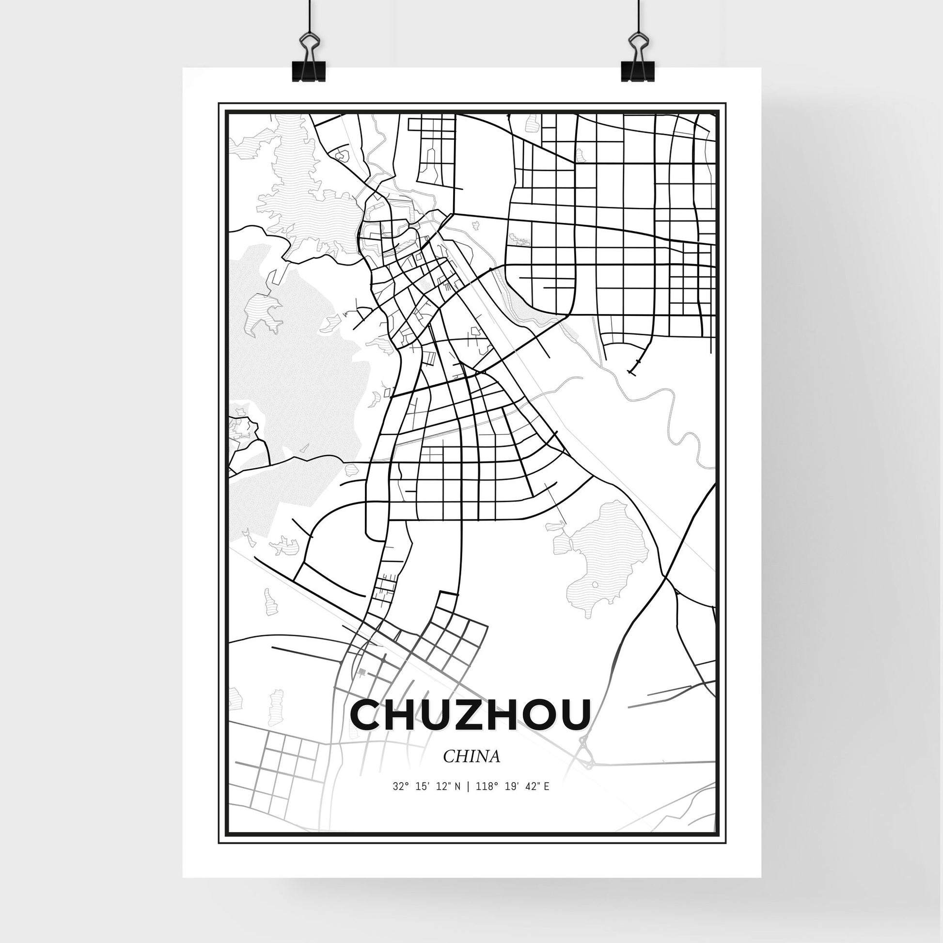 Chuzhou China - Premium City Map Poster