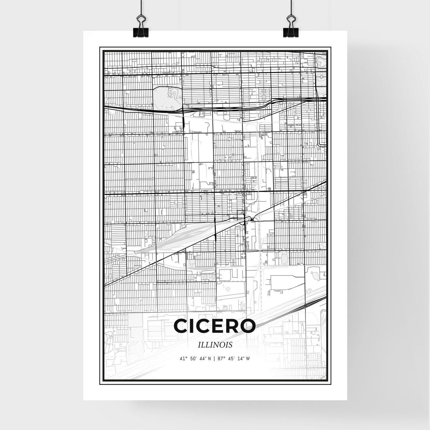 Cicero Illinois - Premium City Map Poster