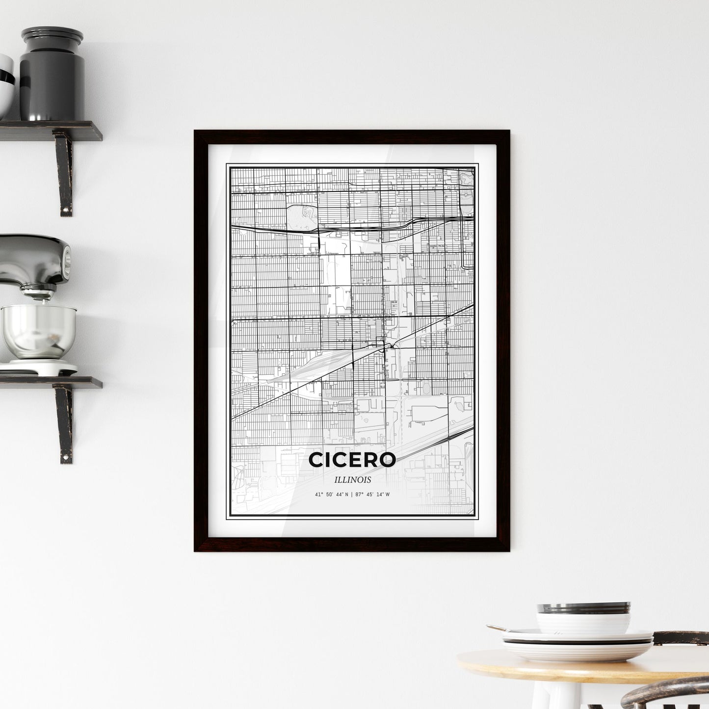 Cicero Illinois - Minimal City Map