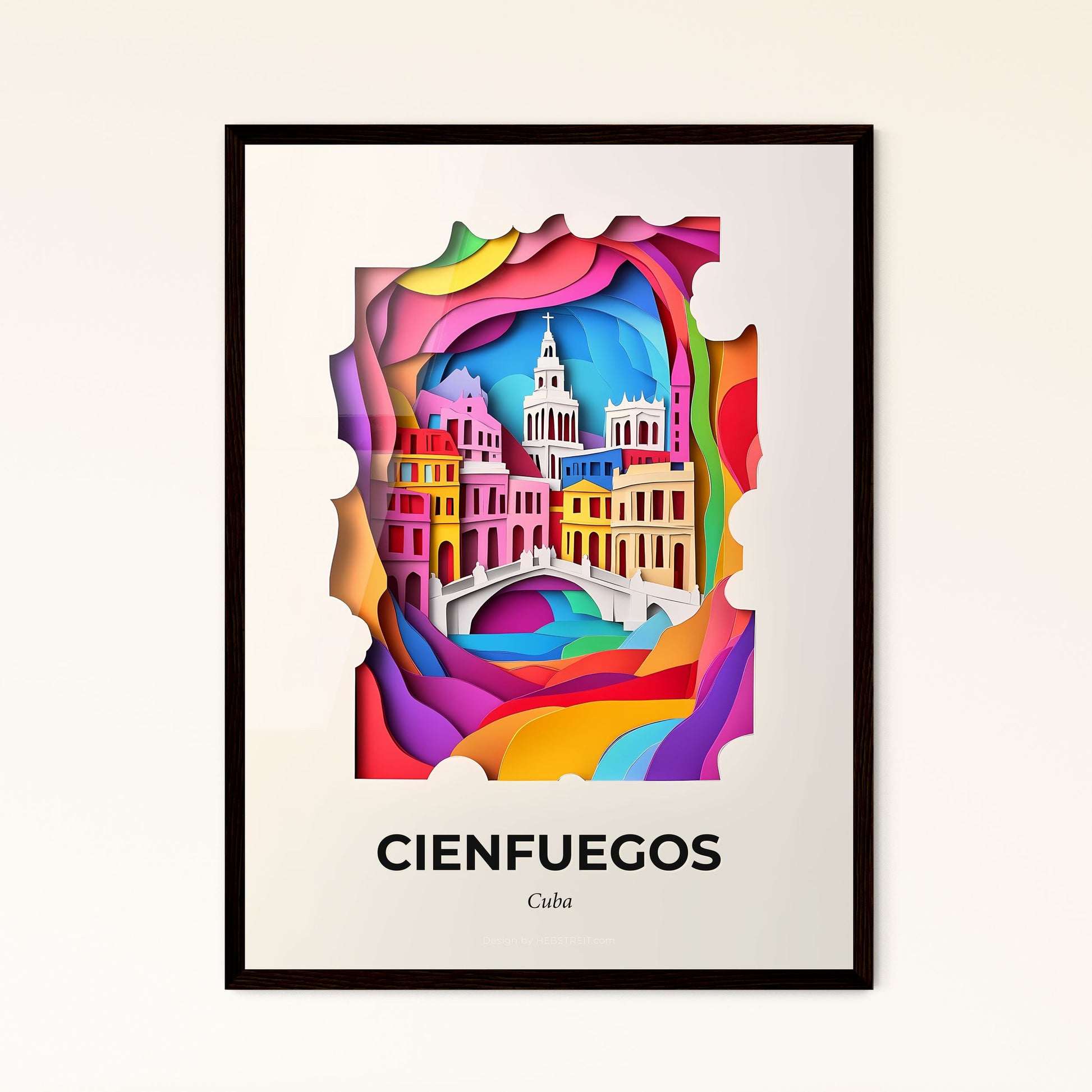 Vivid Cienfuegos, Cuba - a colorful city with a bridge and a clock tower