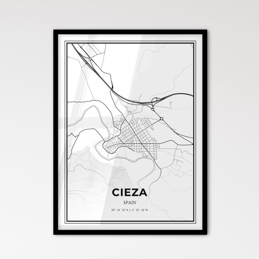 Cieza Spain - Scandinavian Style City Map for Modern Home Decor