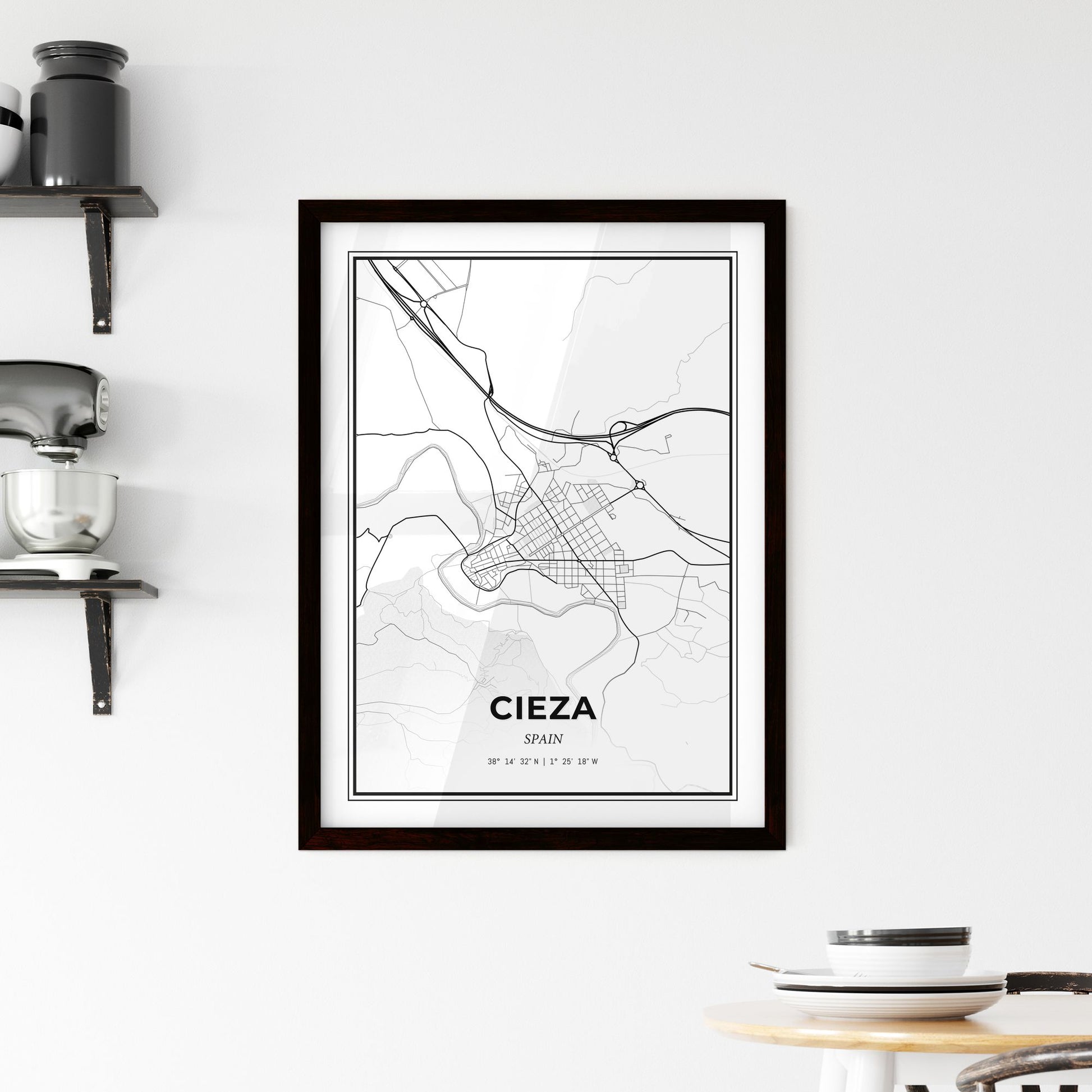 Cieza Spain - Minimal City Map