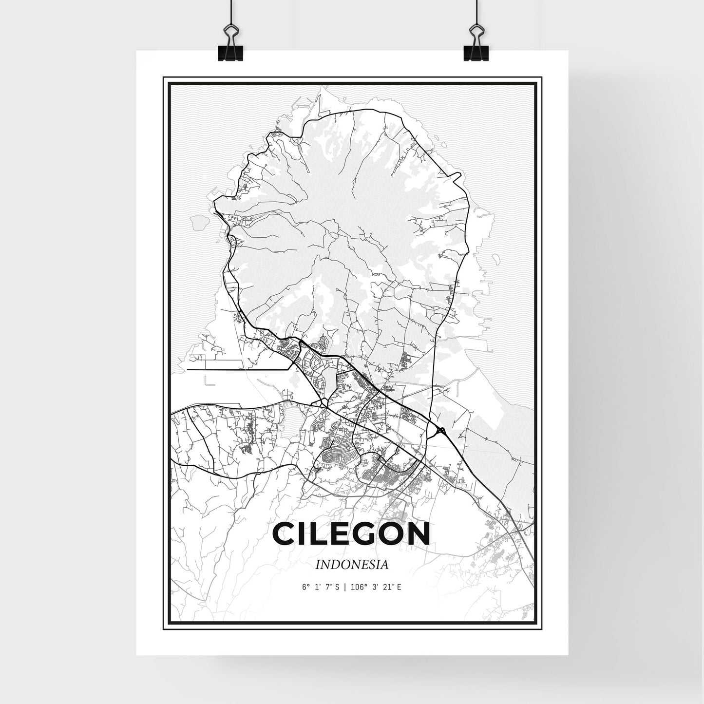 Cilegon Indonesia - Premium City Map Poster