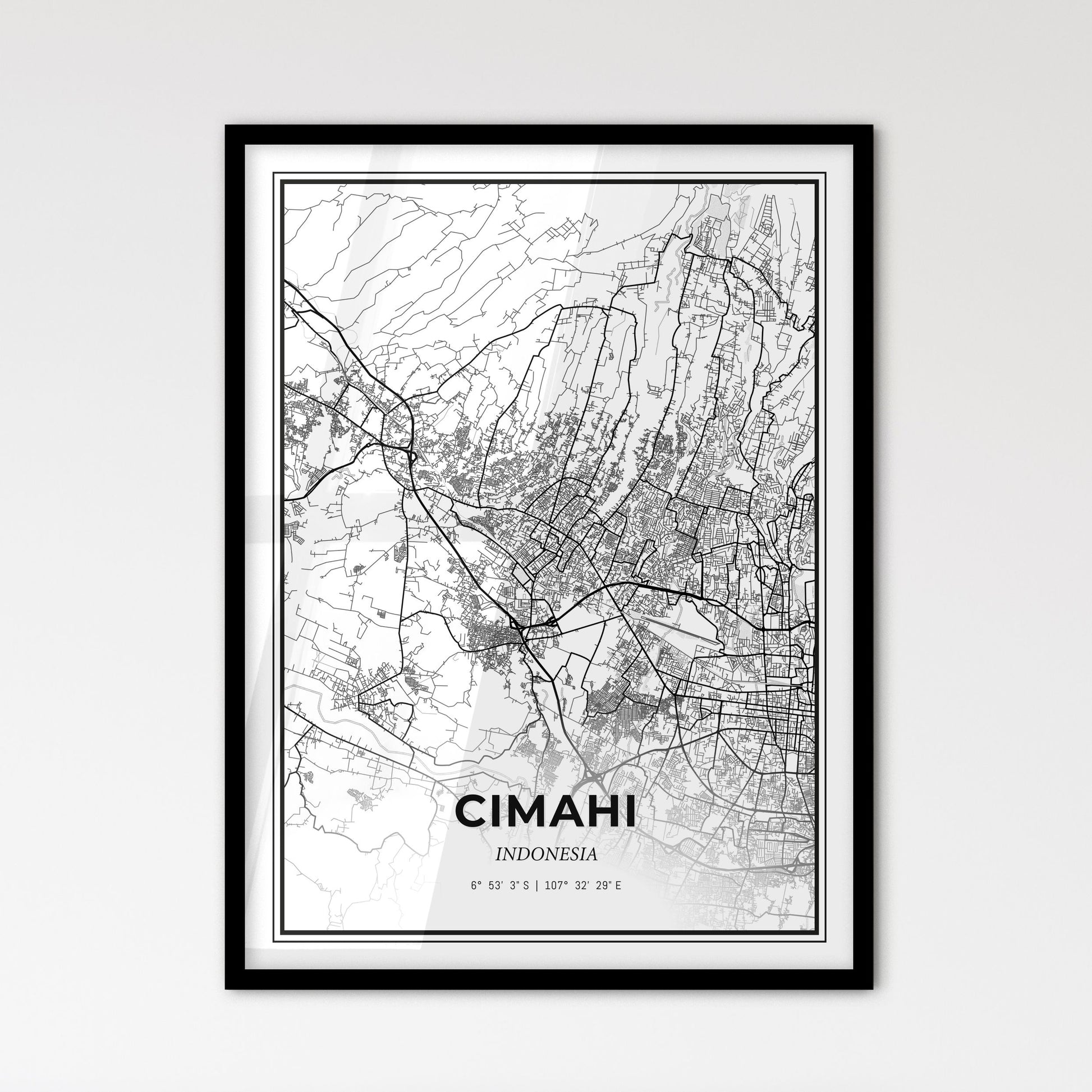 Cimahi Indonesia - Scandinavian Style City Map for Modern Home Decor