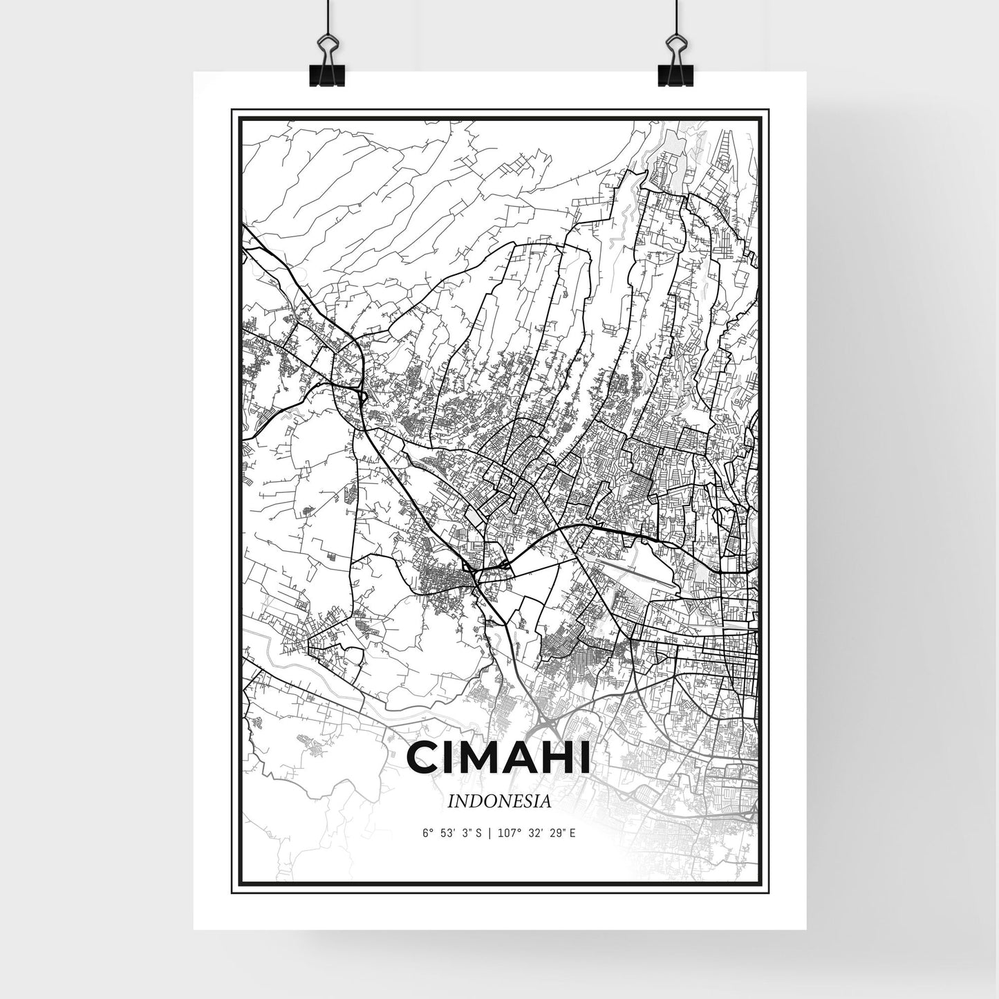 Cimahi Indonesia - Premium City Map Poster