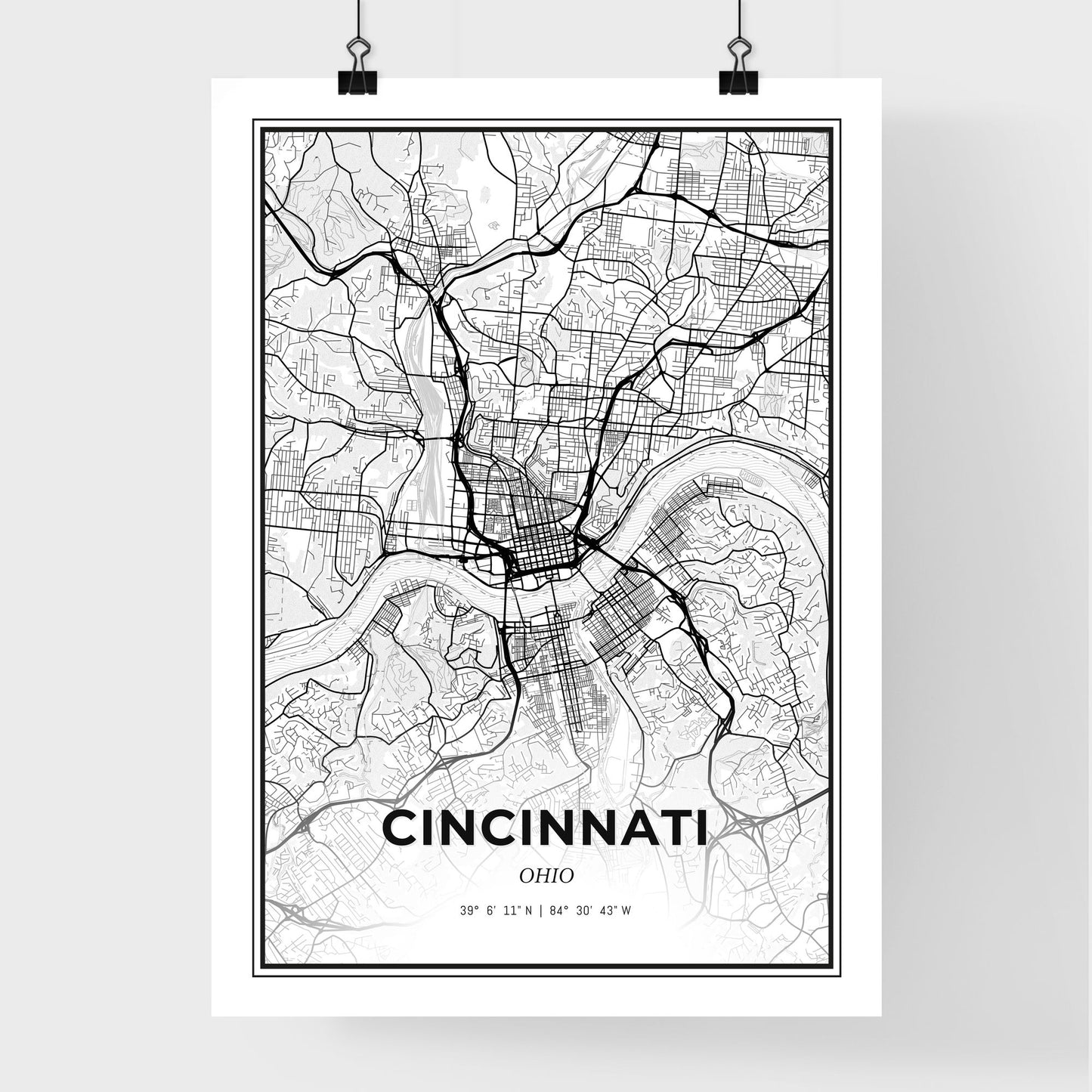 Cincinnati Ohio - Premium City Map Poster