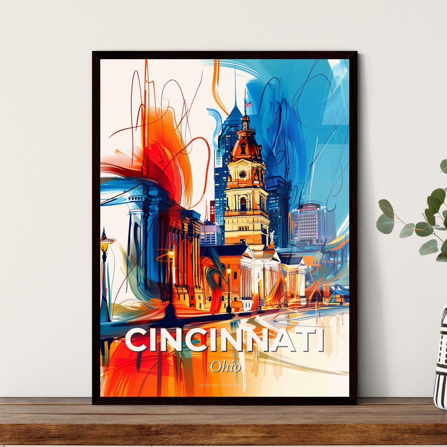 Vibrant Cincinnati, Ohio - A Painting Of A City