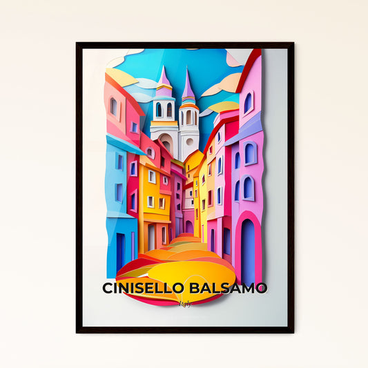 Vivid Cinisello Balsamo, Italy - a colorful city with a clock tower in the background