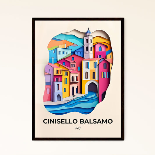 Vivid Cinisello Balsamo, Italy - a paper cut of a city with a river