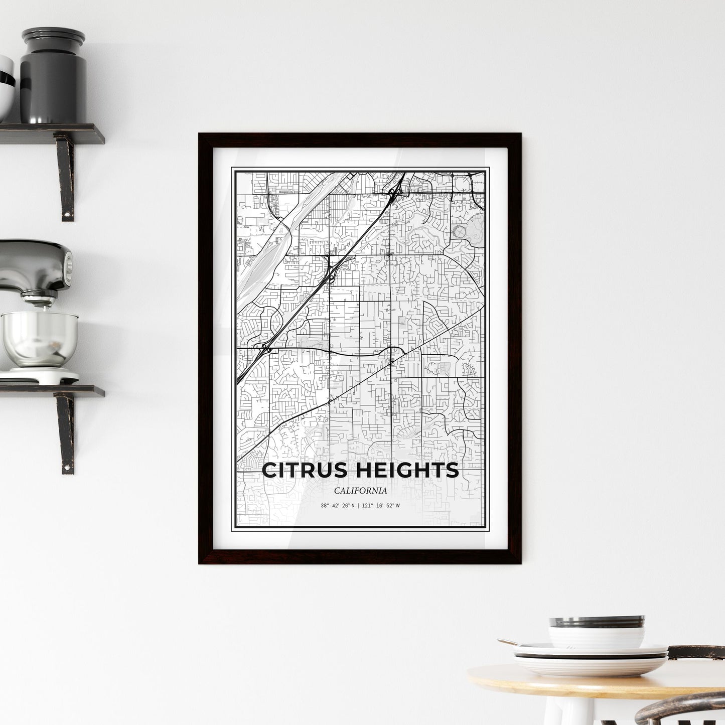 Citrus Heights California - Minimal City Map