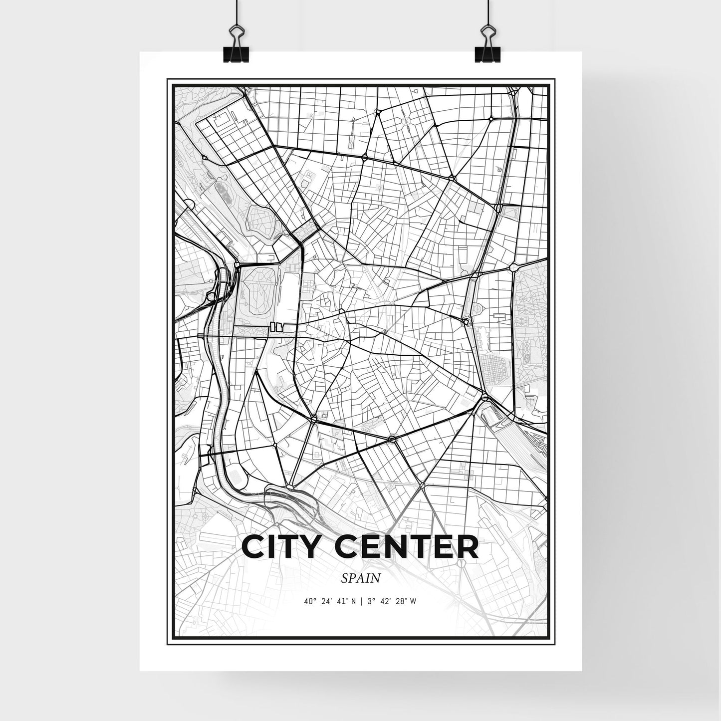 City Center Spain - Premium City Map Poster