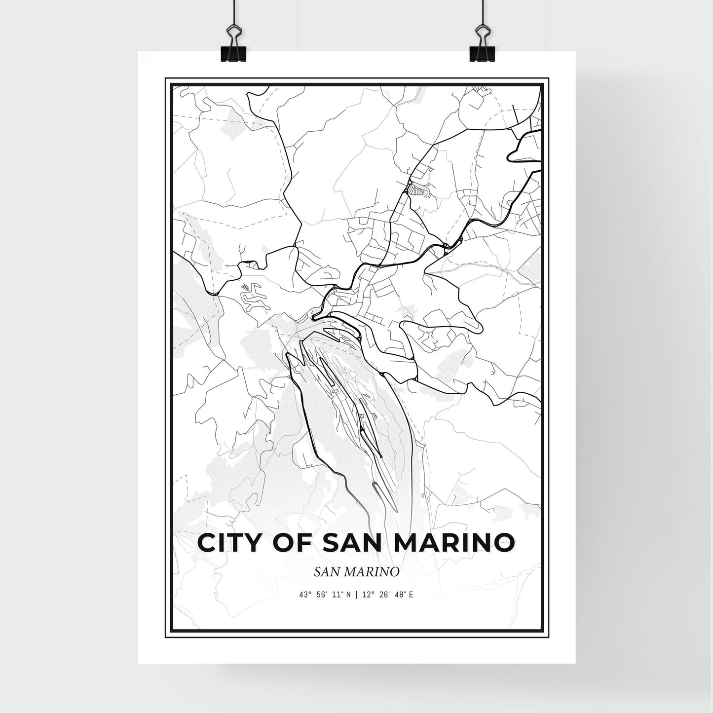  City of San Marino San Marino - Premium City Map Poster