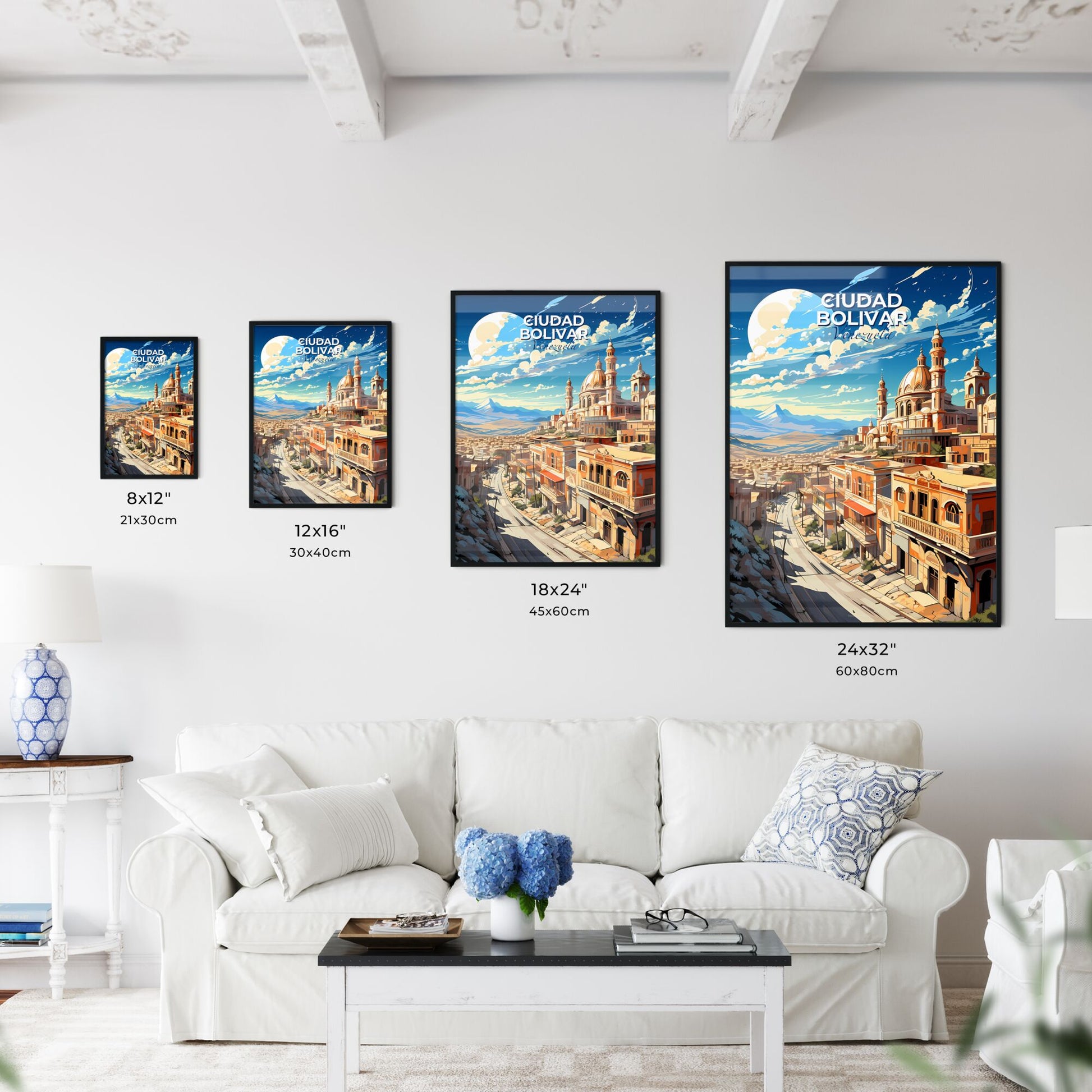 Stunning Artistic Painting: Ciudad Bolivar Venezuela Skyline Featuring Road Mountains Default Title