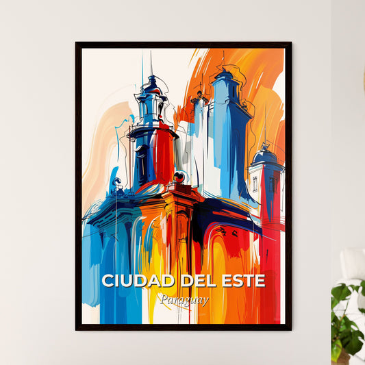 Vibrant Ciudad Del Este, Paraguay - A Colorful Painting Of A Building