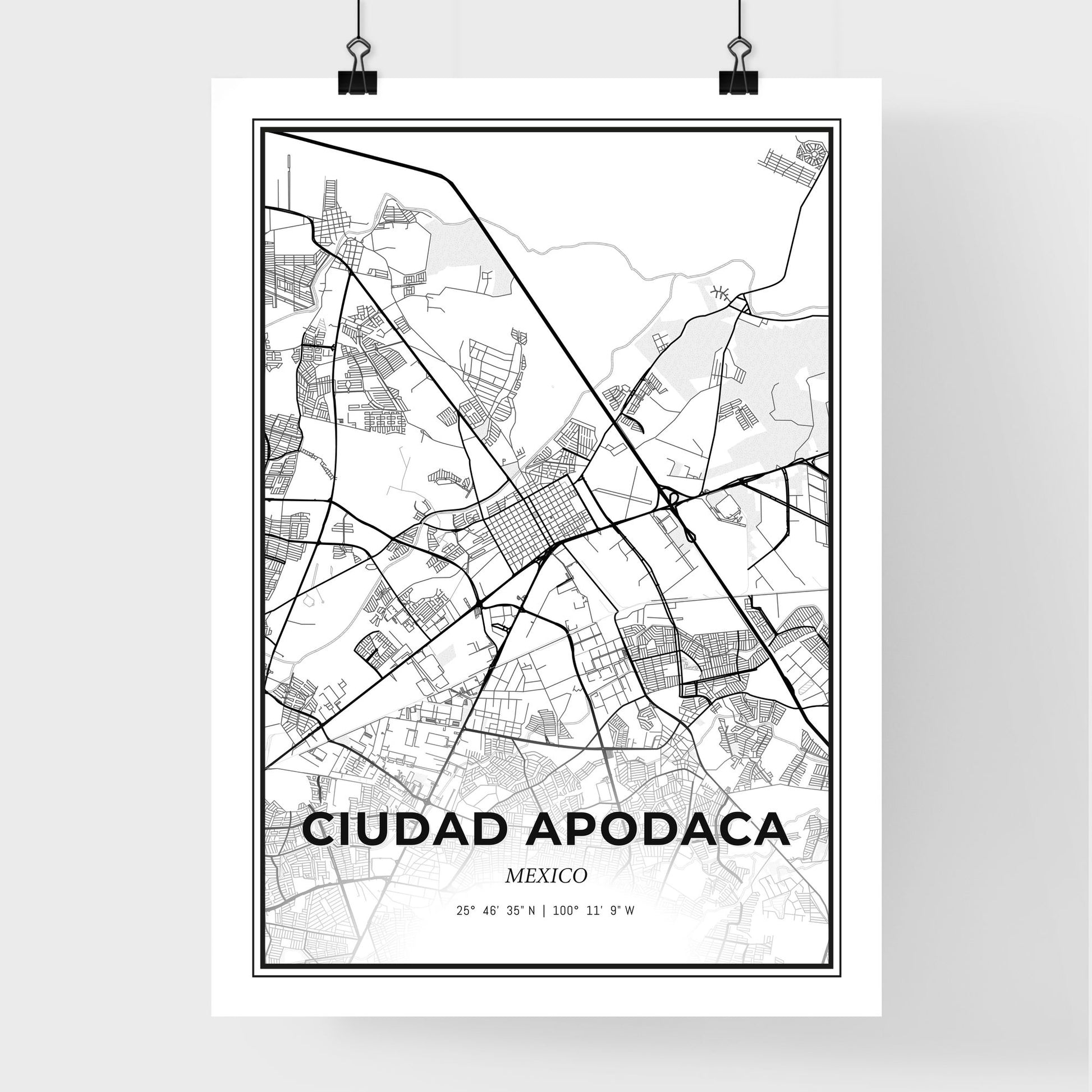 Ciudad Apodaca Mexico - Premium City Map Poster