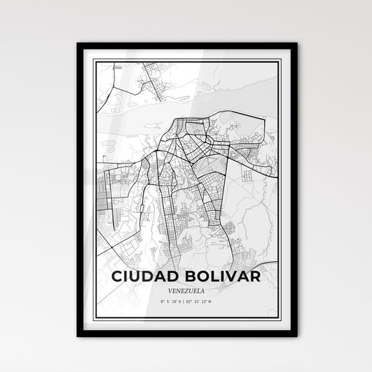 Ciudad Bolivar Venezuela - Scandinavian Style City Map for Modern Home Decor