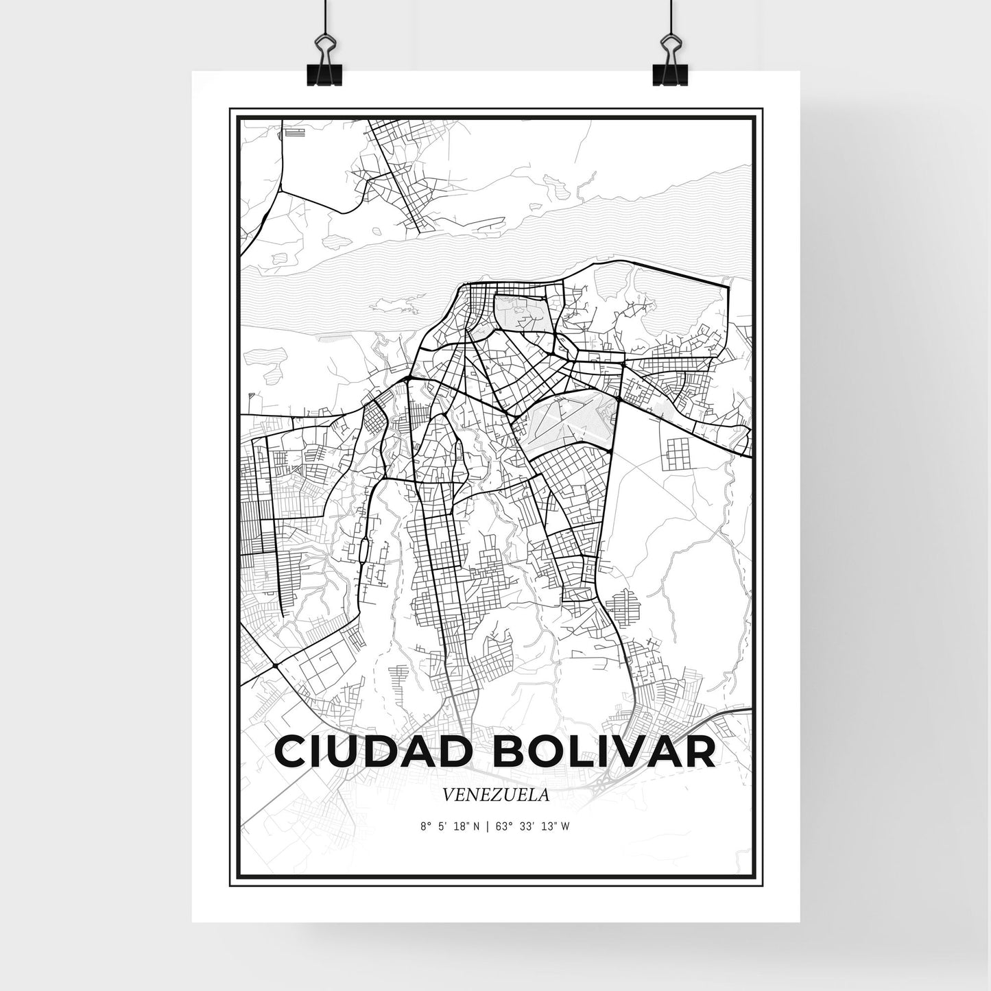 Ciudad Bolivar Venezuela - Premium City Map Poster