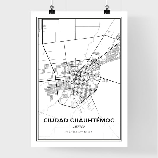 Ciudad Cuauhtémoc Mexico - Premium City Map Poster