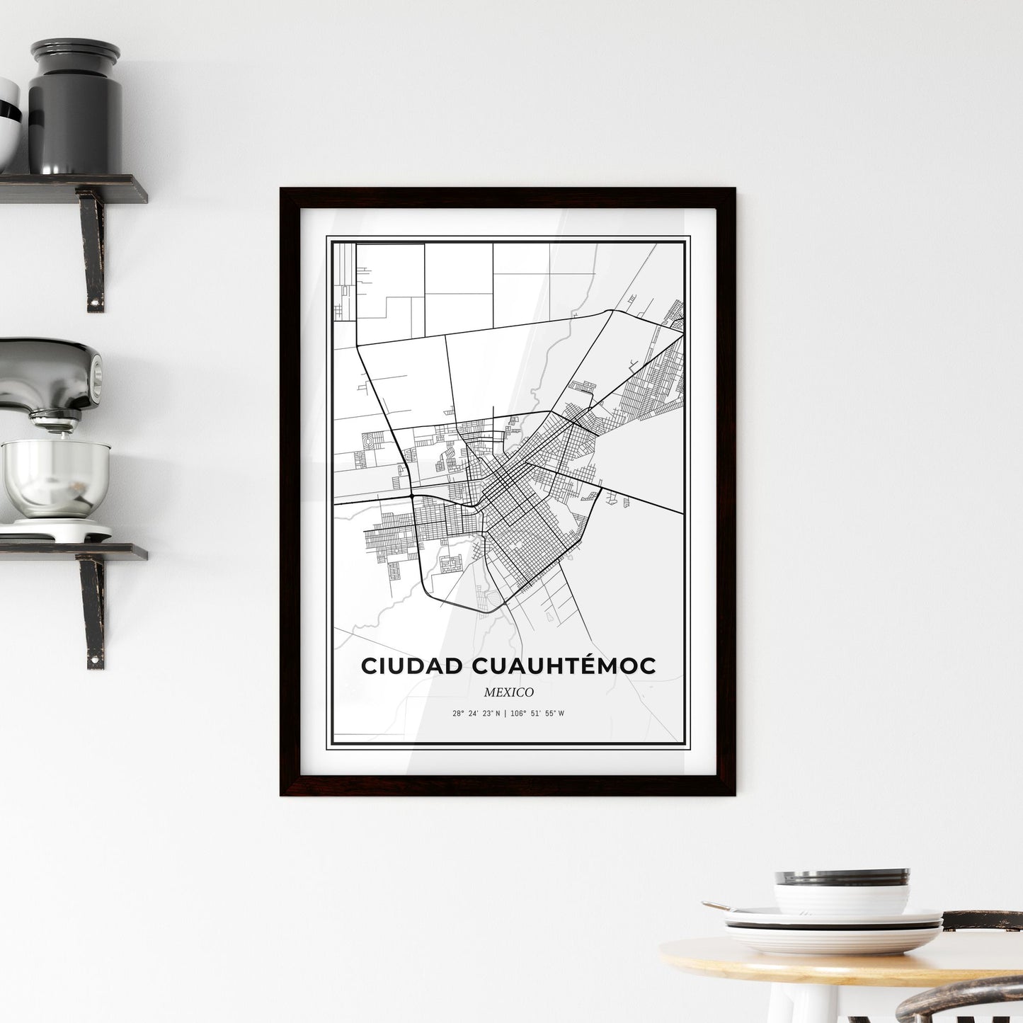 Ciudad Cuauhtémoc Mexico - Minimal City Map