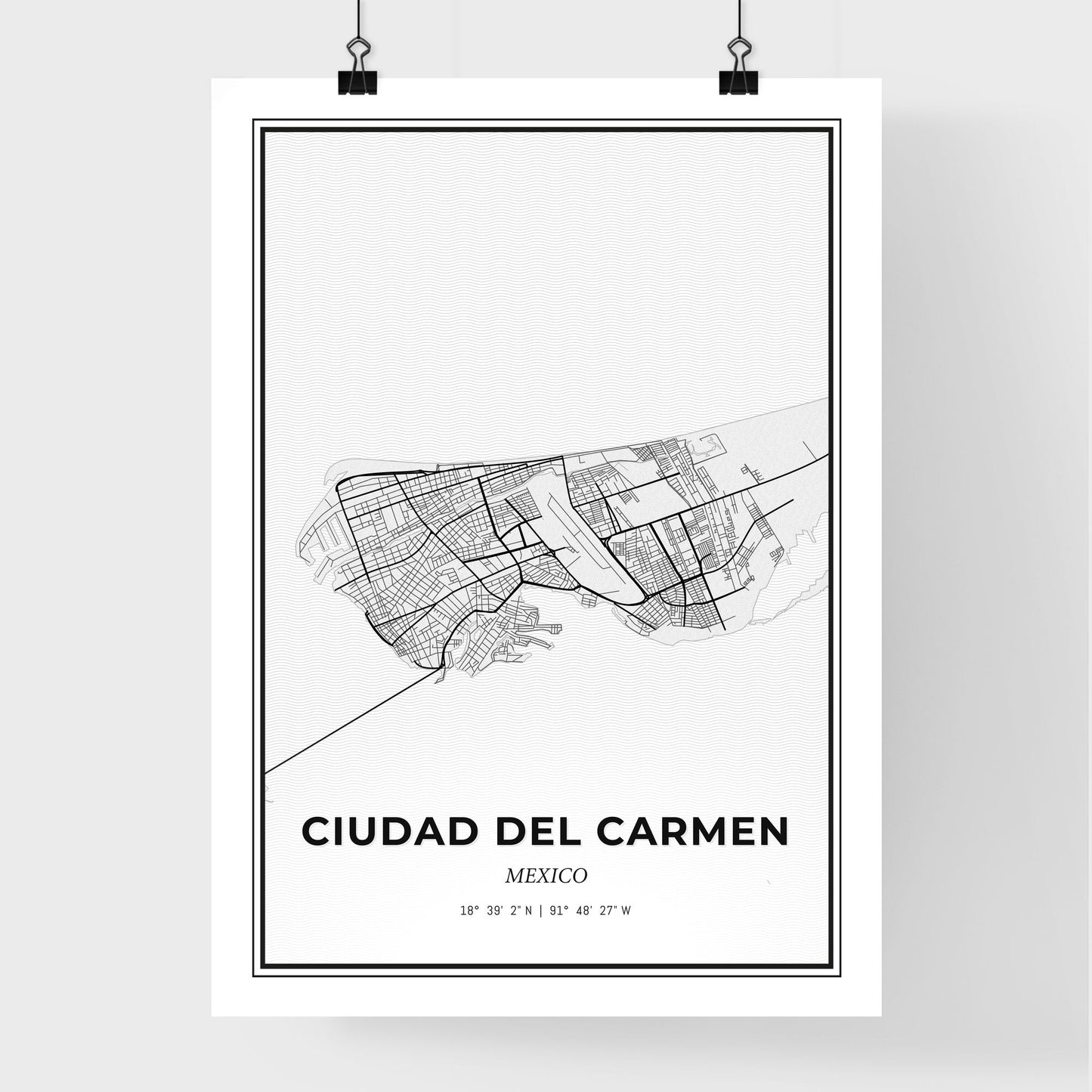 Ciudad del Carmen Mexico - Premium City Map Poster