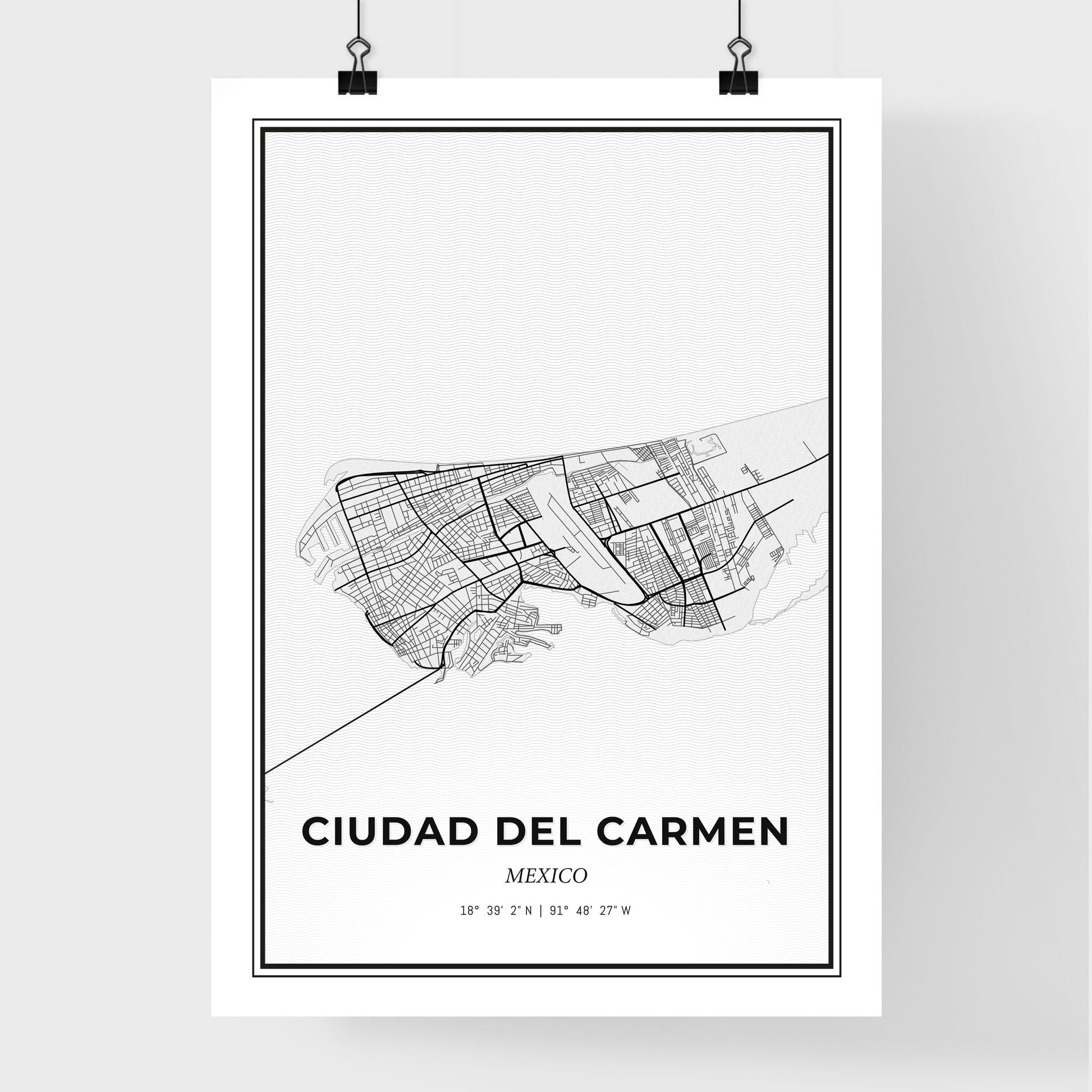 Ciudad del Carmen Mexico - Premium City Map Poster