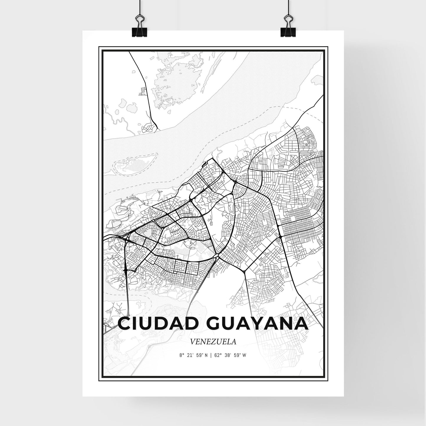 Ciudad Guayana Venezuela - Premium City Map Poster