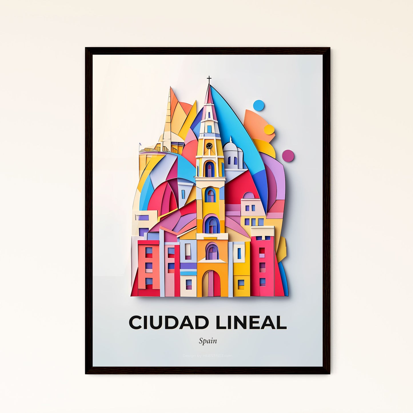 Vivid Ciudad Lineal, Spain - a colorful city with a clock tower on top of it