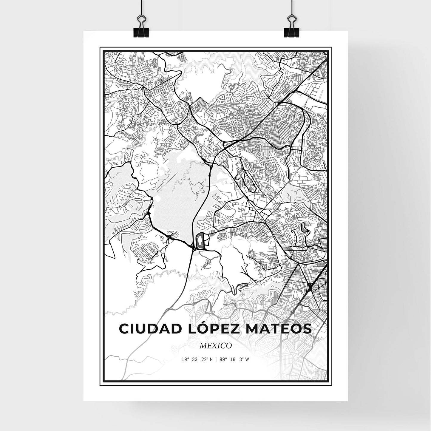 Ciudad López Mateos Mexico - Premium City Map Poster