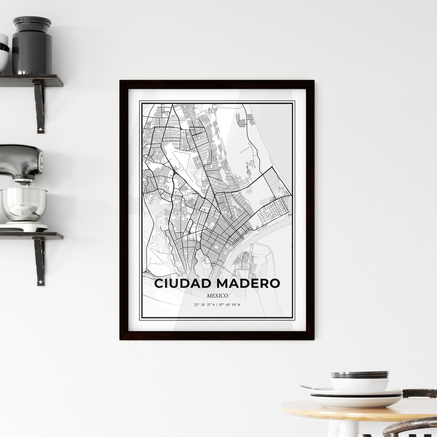 Ciudad Madero Mexico - Minimal City Map