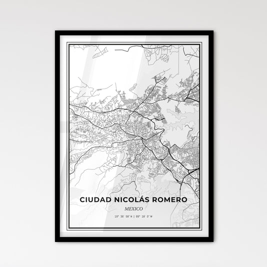 Ciudad Nicolás Romero Mexico - Scandinavian Style City Map for Modern Home Decor