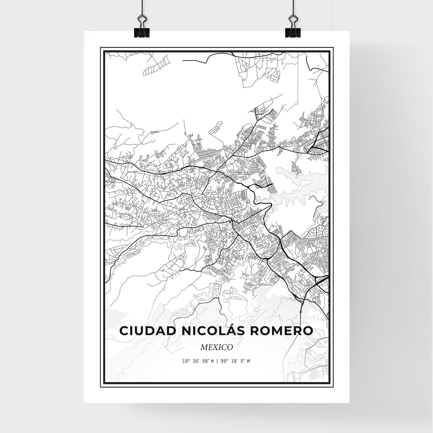 Ciudad Nicolás Romero Mexico - Premium City Map Poster