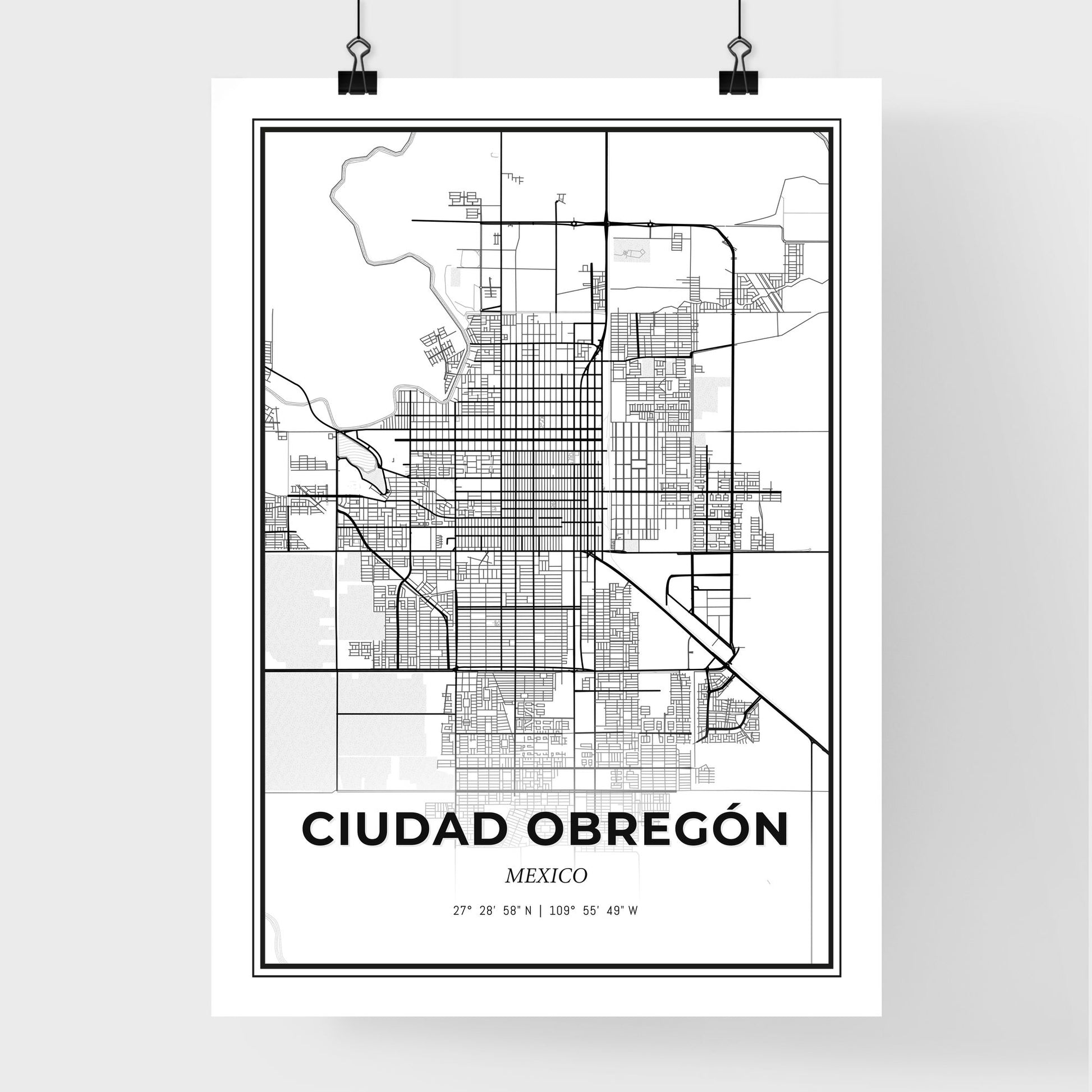 Ciudad Obregón Mexico - Premium City Map Poster