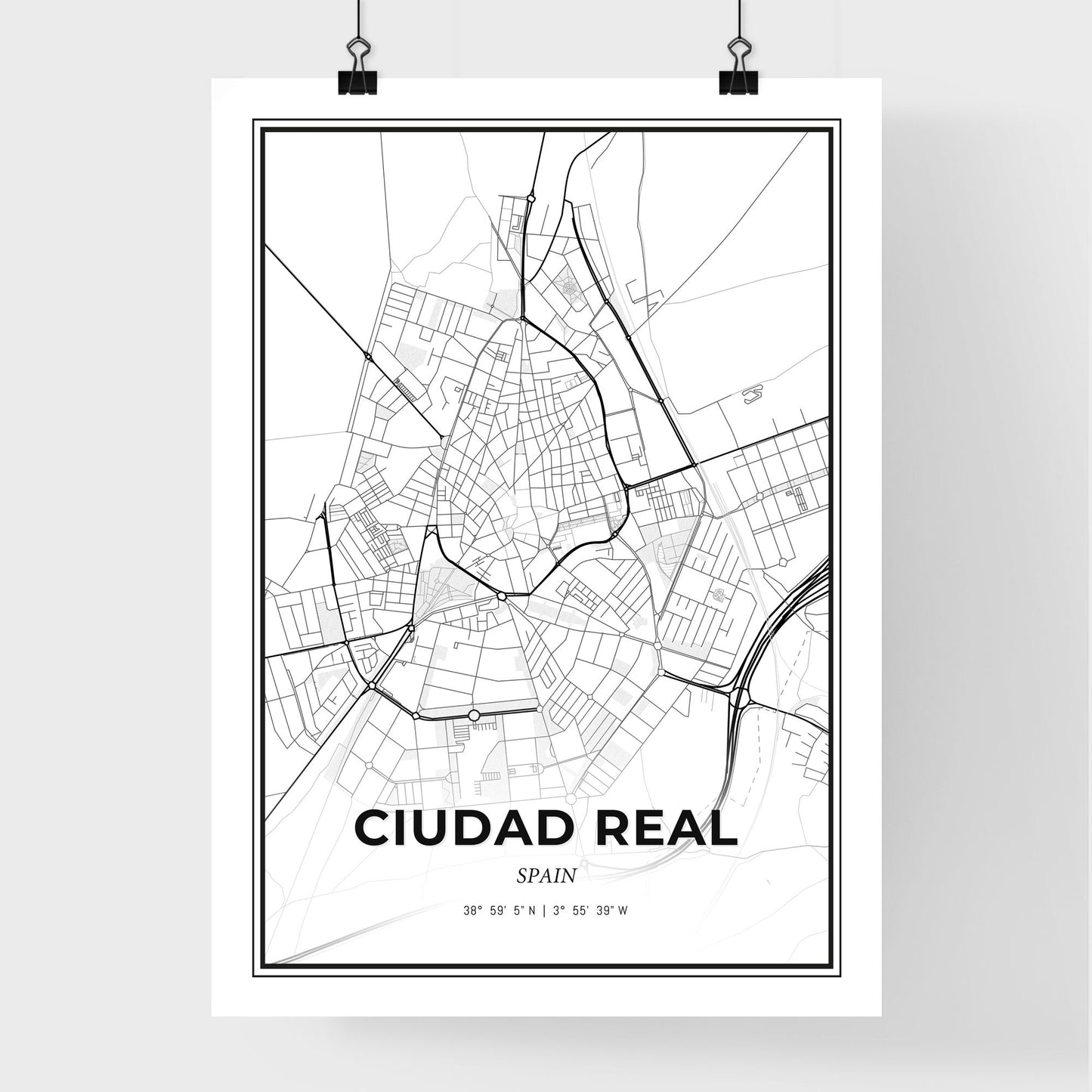 Ciudad Real Spain - Premium City Map Poster