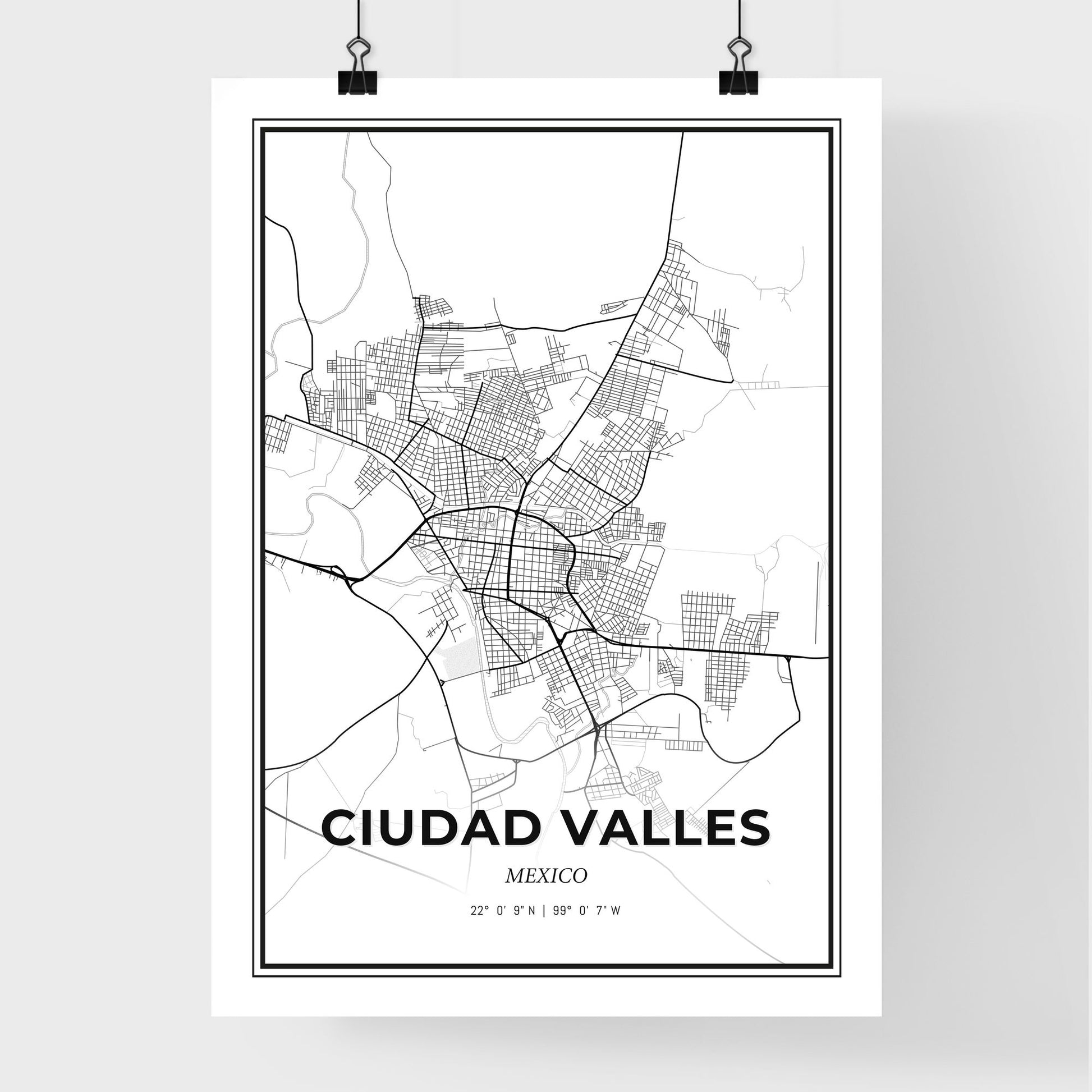 Ciudad Valles Mexico - Premium City Map Poster