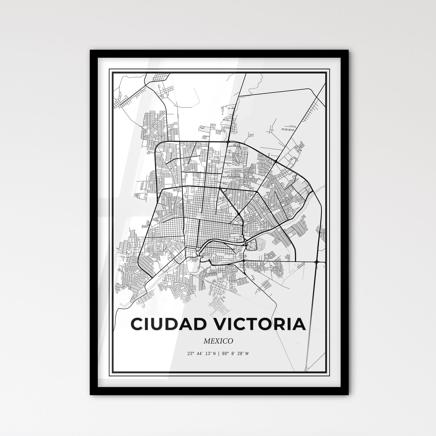 Ciudad Victoria Mexico - Scandinavian Style City Map for Modern Home Decor