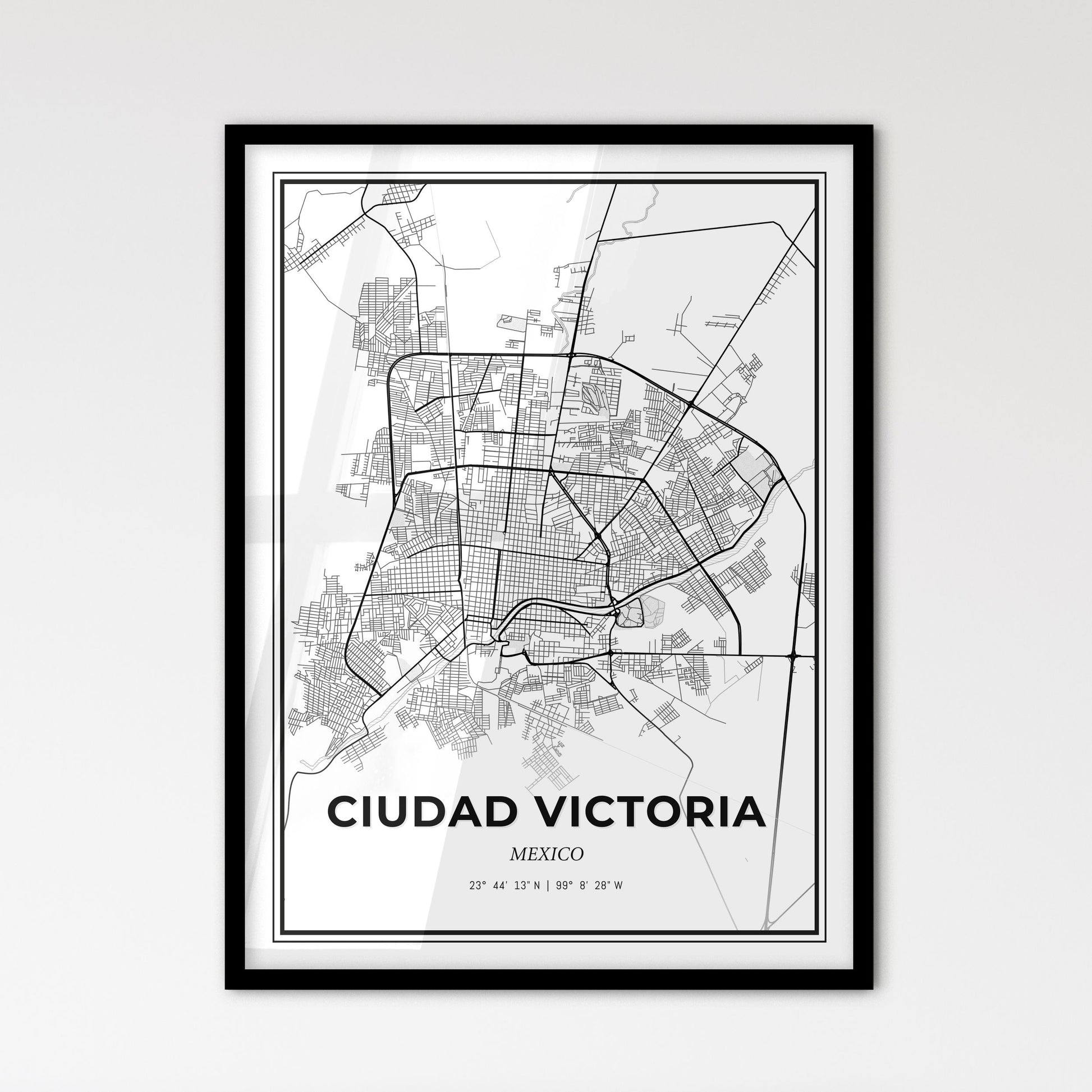 Ciudad Victoria Mexico - Scandinavian Style City Map for Modern Home Decor