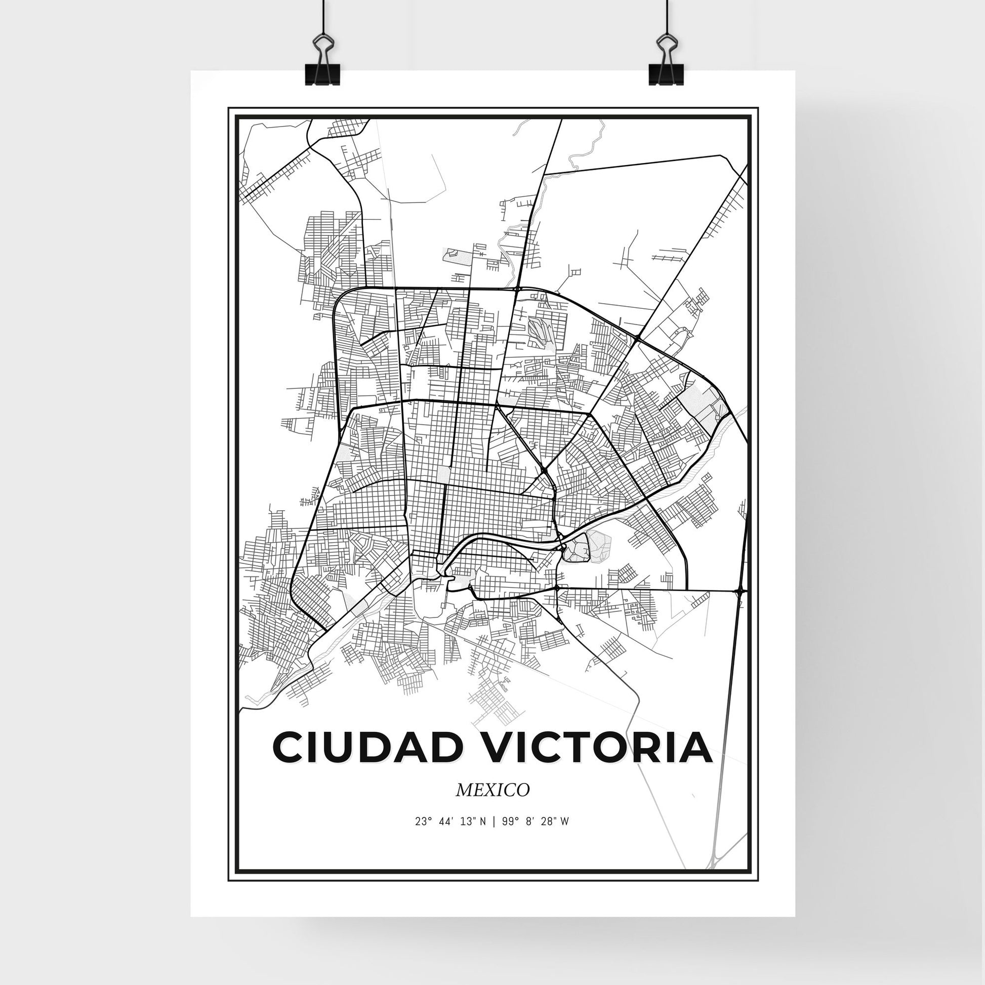 Ciudad Victoria Mexico - Premium City Map Poster