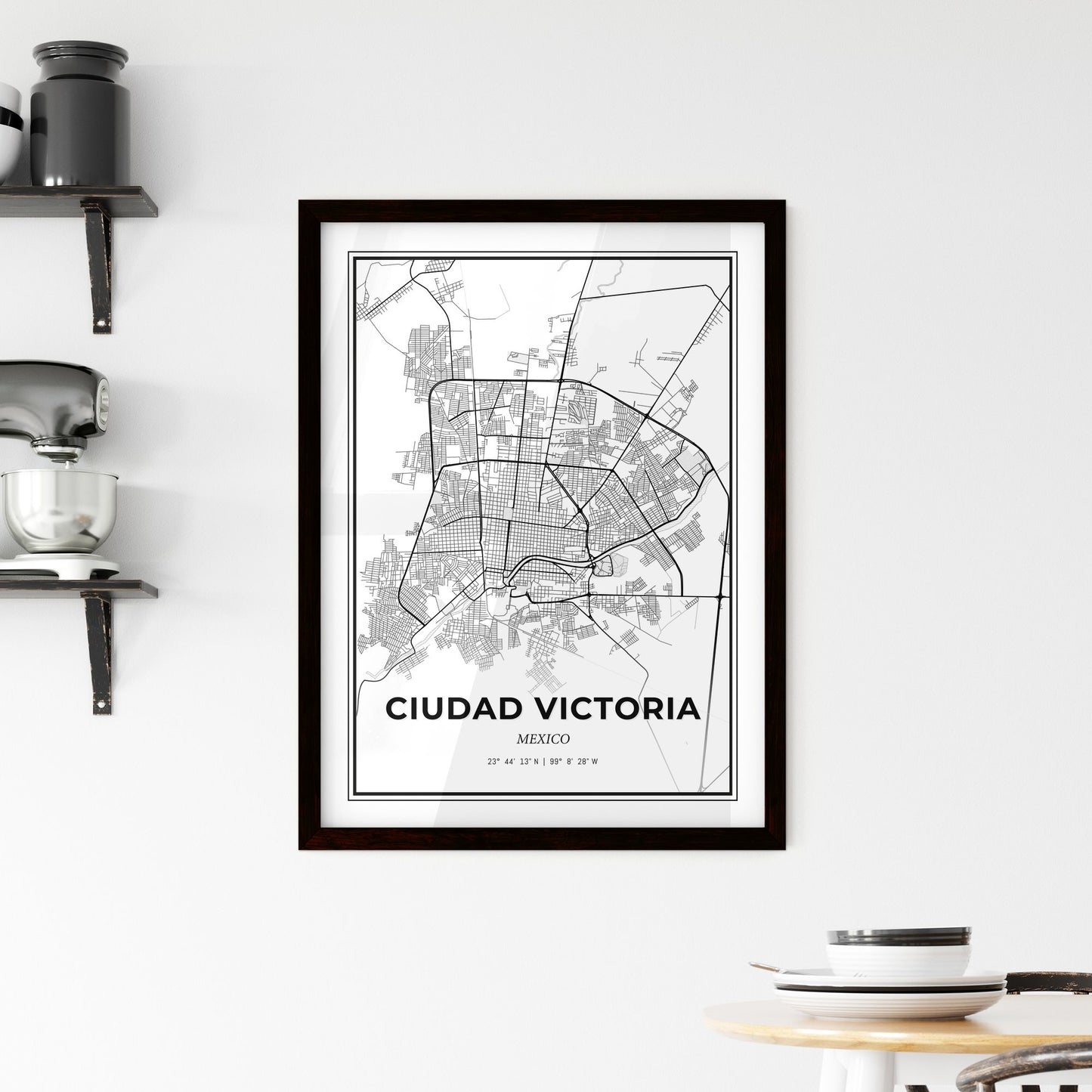 Ciudad Victoria Mexico - Minimal City Map