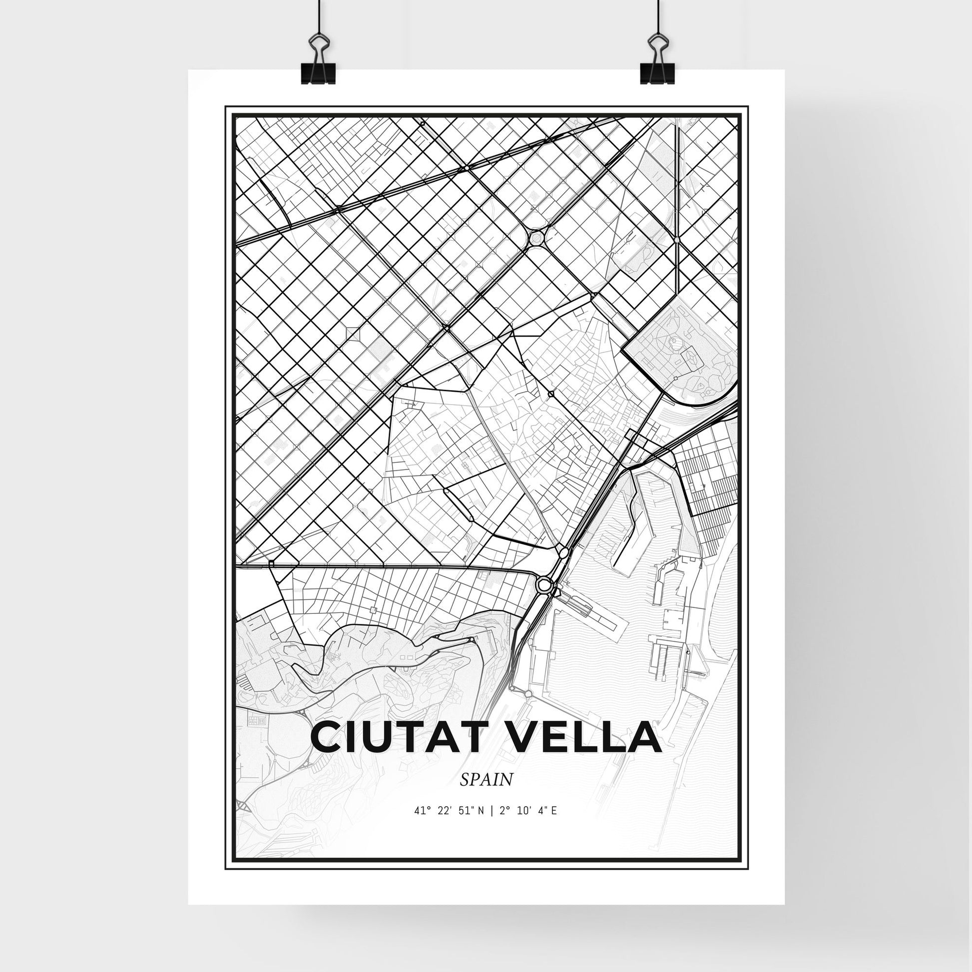 Ciutat Vella Spain - Premium City Map Poster