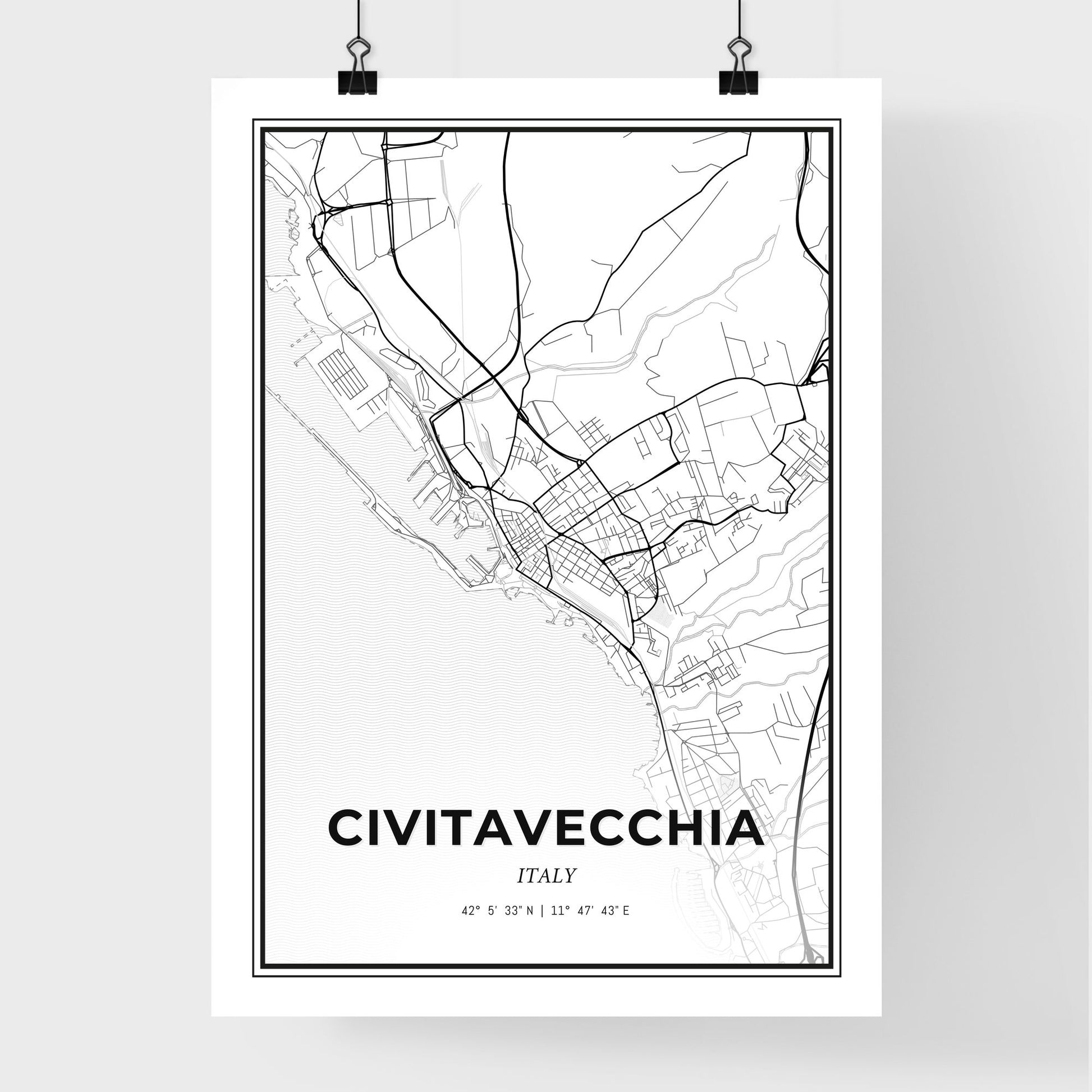 Civitavecchia Italy - Premium City Map Poster