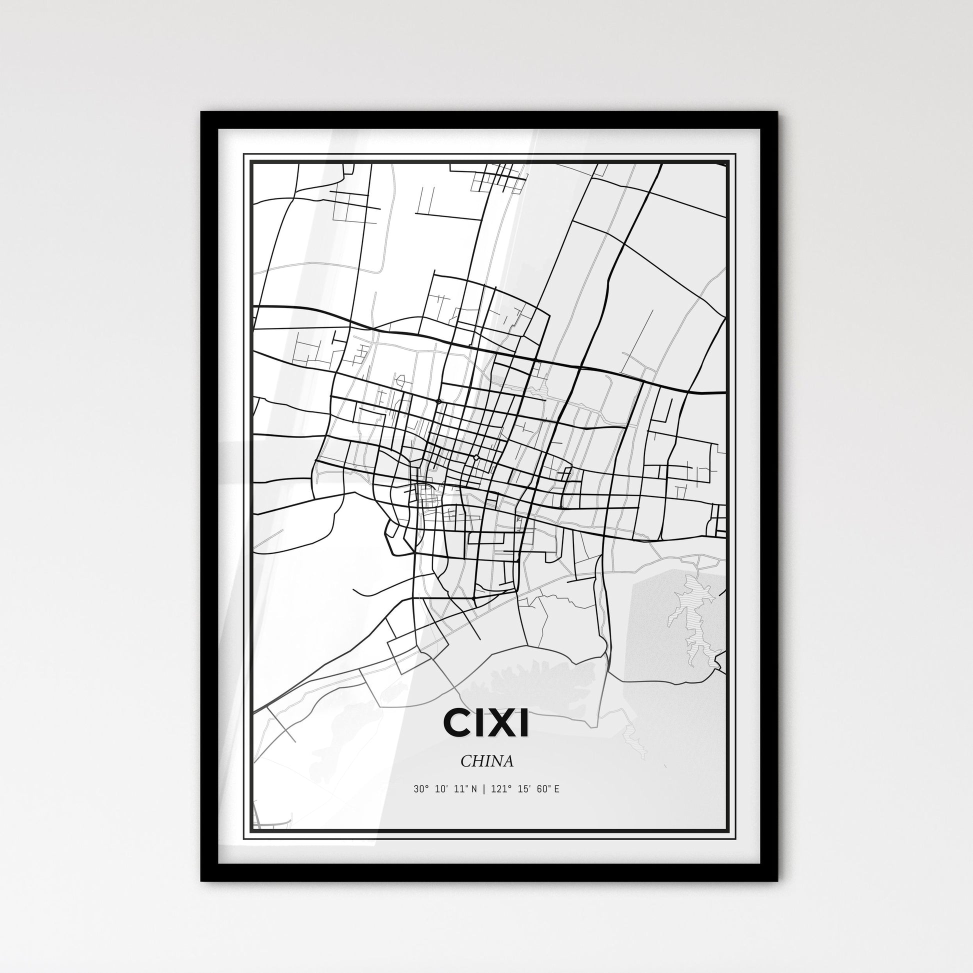 Cixi China - Scandinavian Style City Map for Modern Home Decor